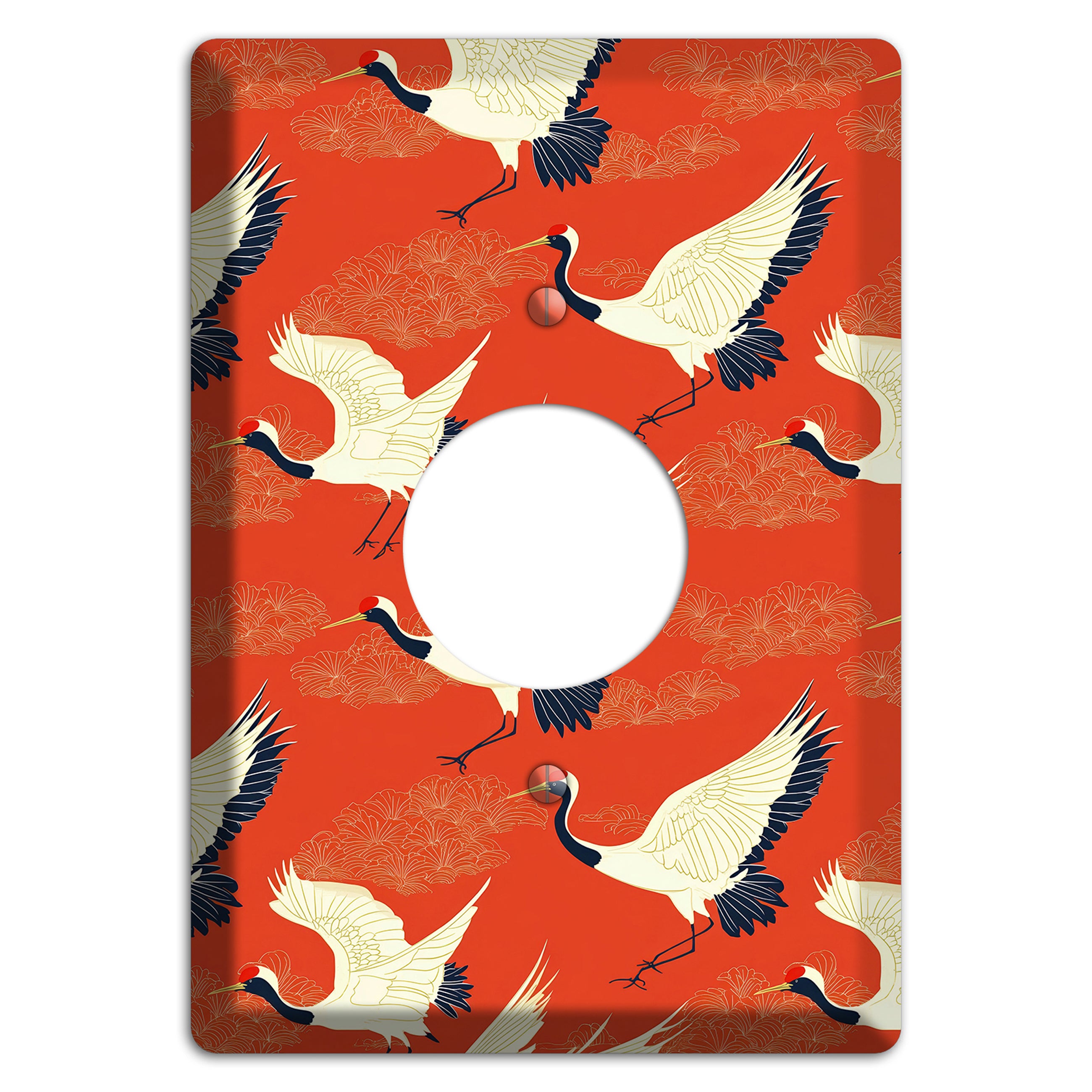Vermillion Crane Flight Single Receptacle Wallplate