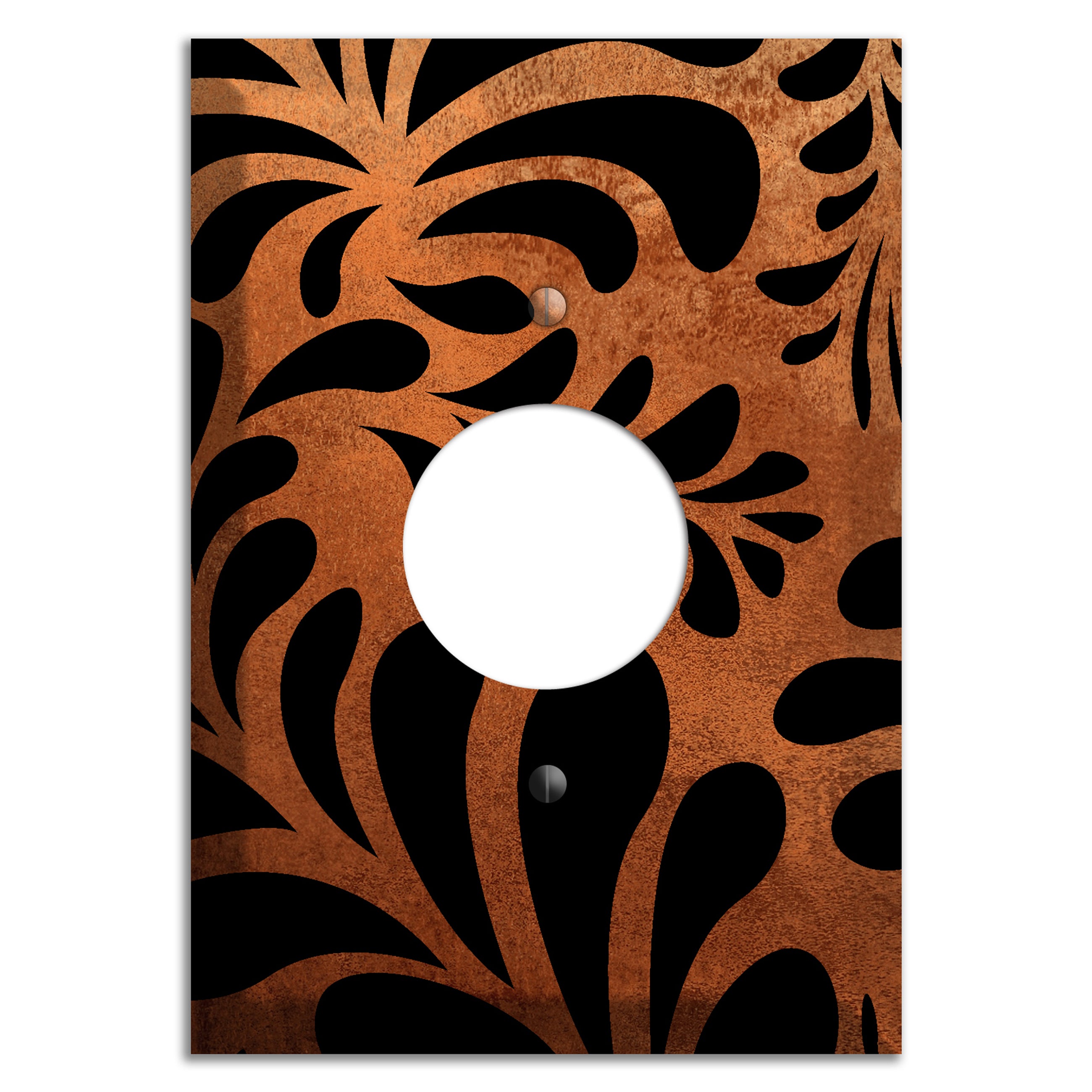 Antique Copper Palm Noir Single Receptacle Wallplate