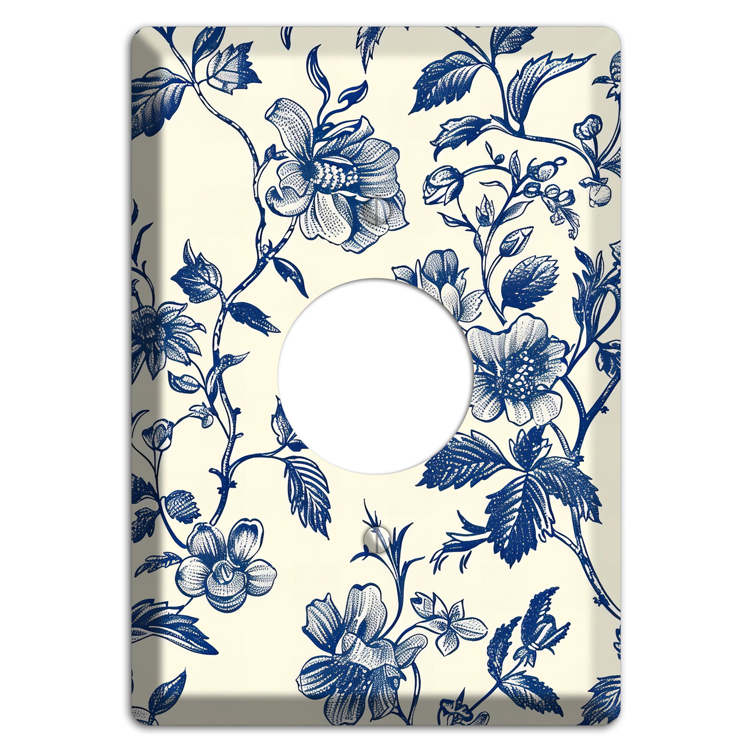 Garden Ink & Ivory Single Receptacle Wallplate