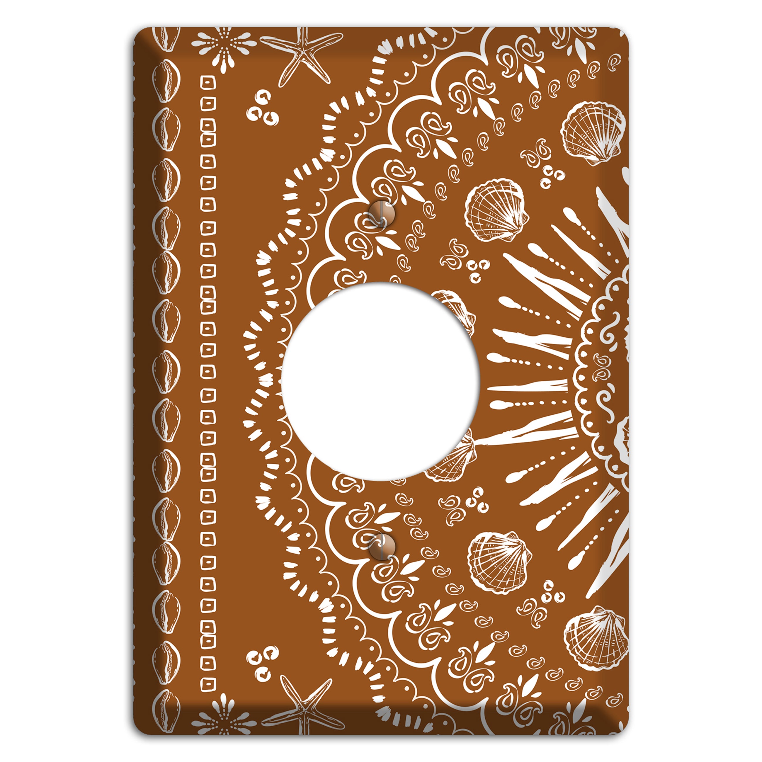 Russet Seahorse Mandala Single Receptacle Wallplate
