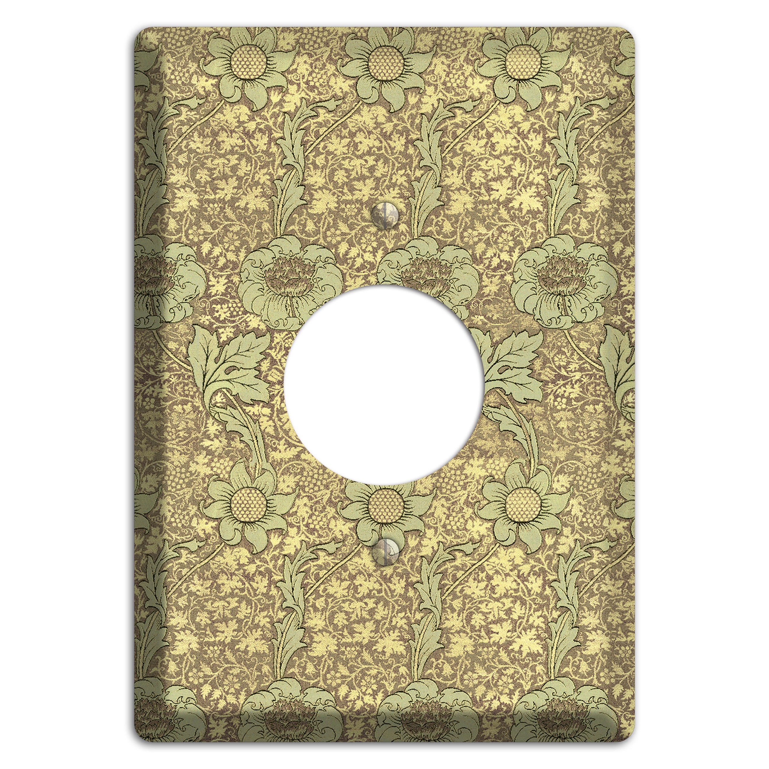 Wildflower Scroll Single Receptacle Wallplate
