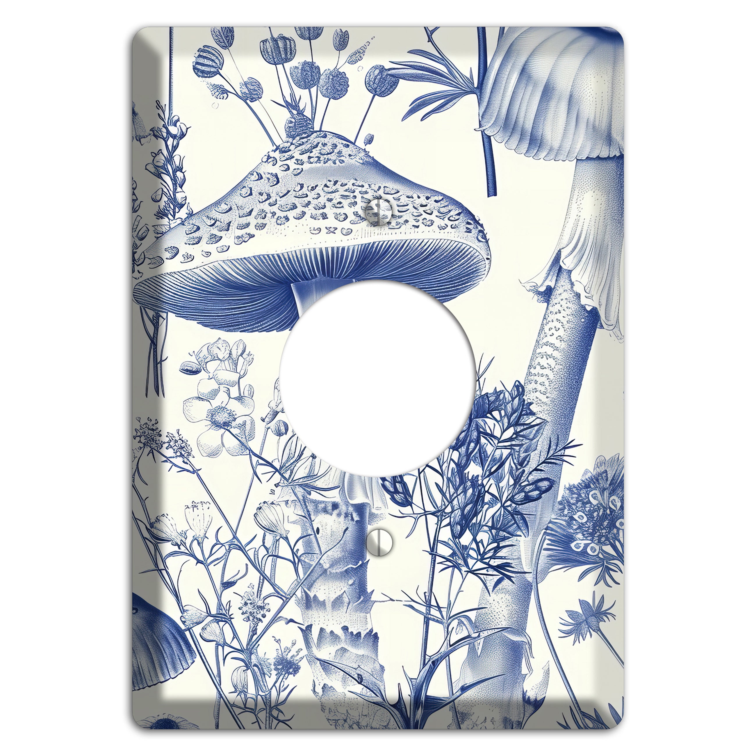 Cobalt Spore Garden Single Receptacle Wallplate