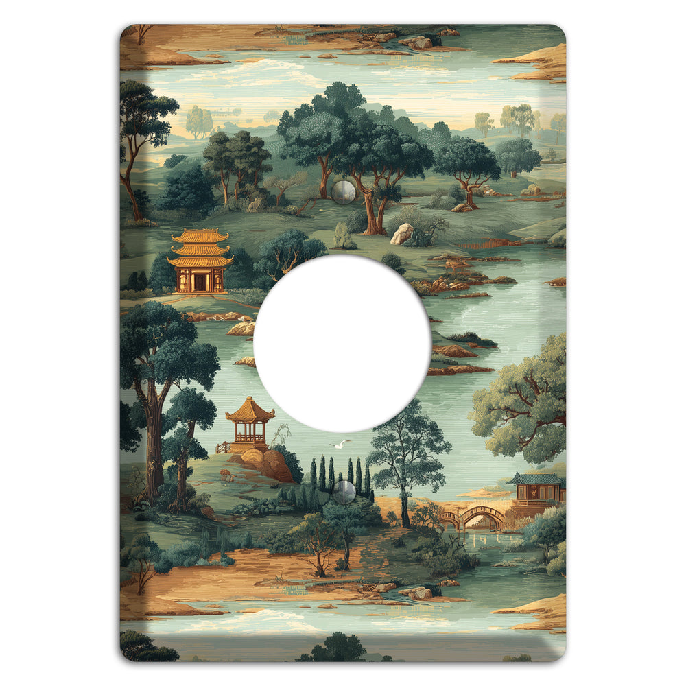 Pavilion and Stream Single Receptacle Wallplate