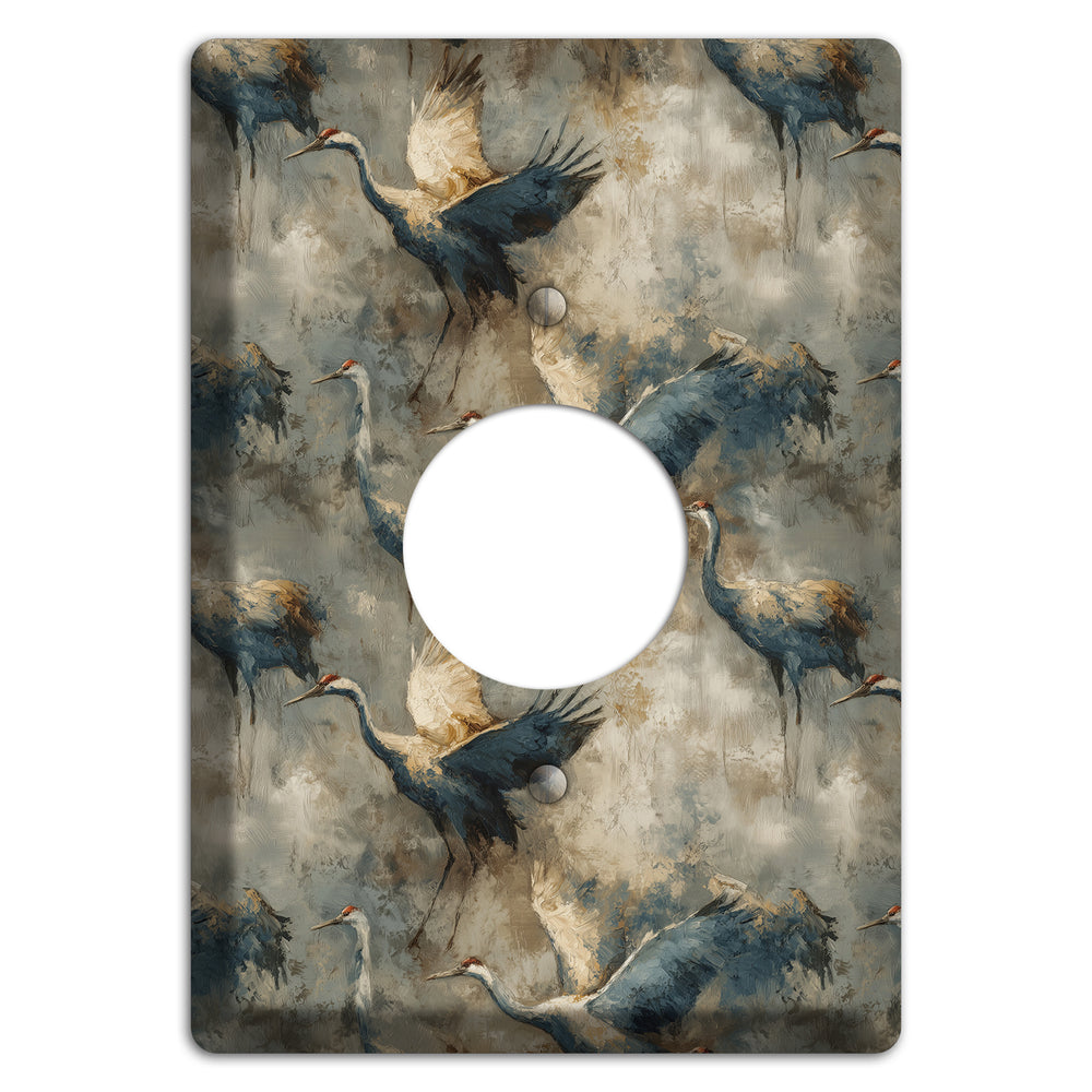 Slate Crane Migration Single Receptacle Wallplate