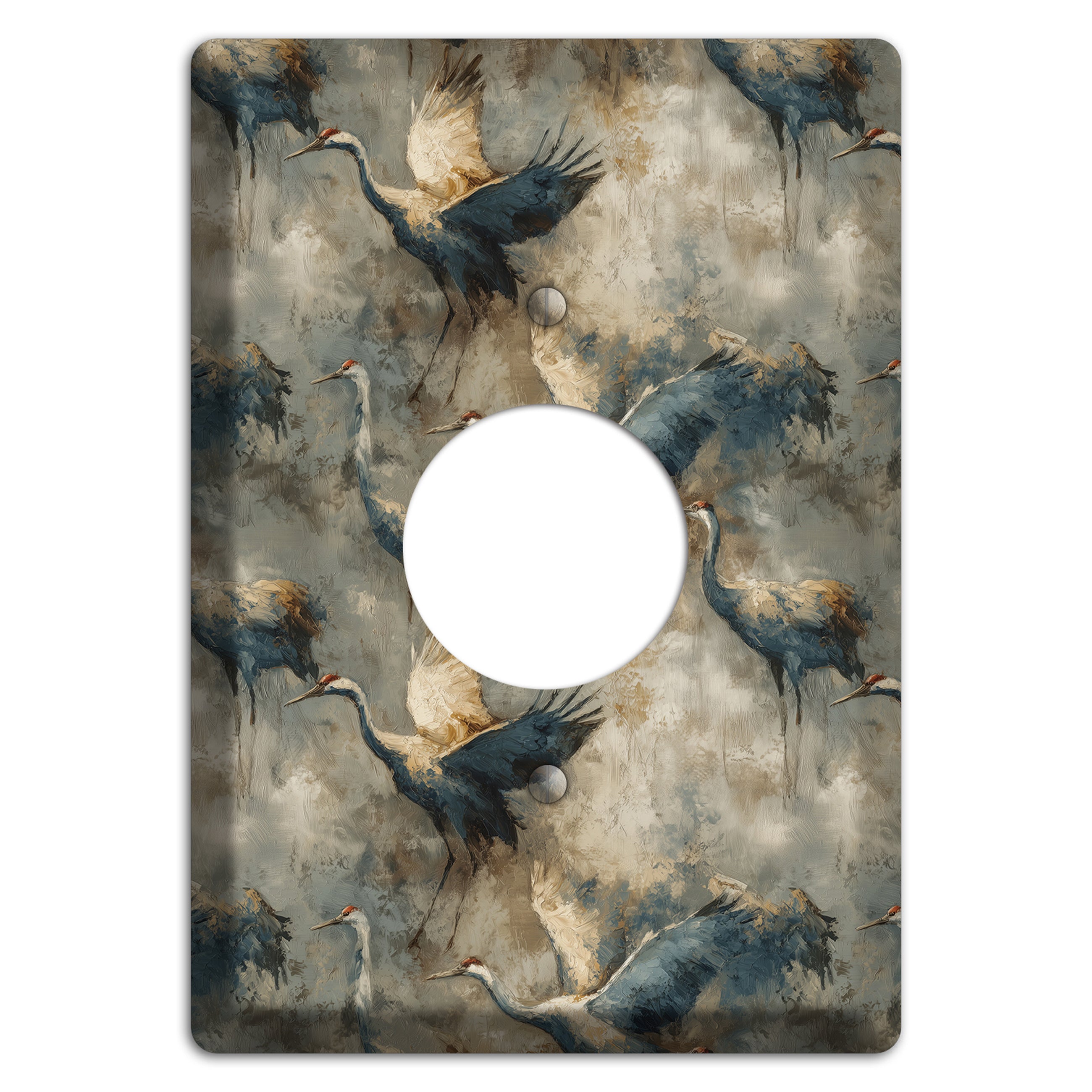 Slate Crane Migration Single Receptacle Wallplate