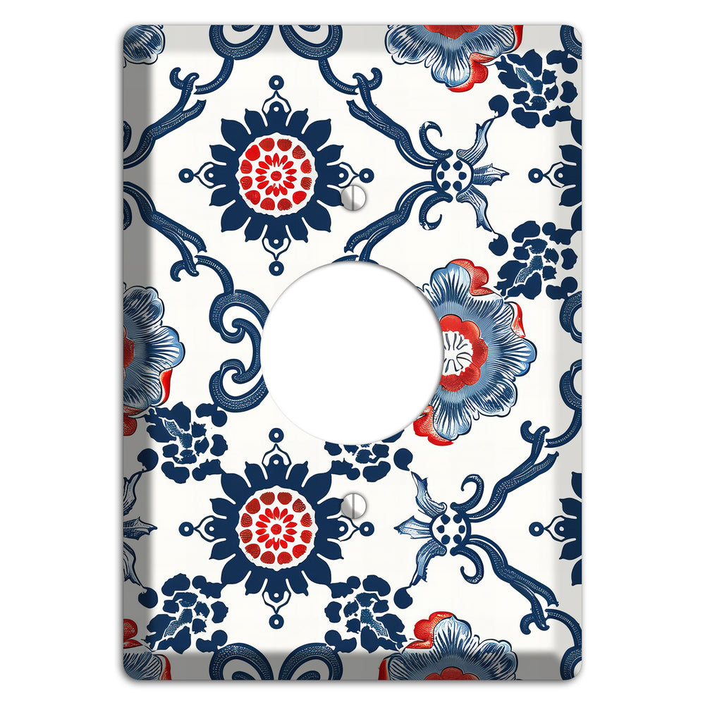 Indigo Court Florals Single Receptacle Wallplate