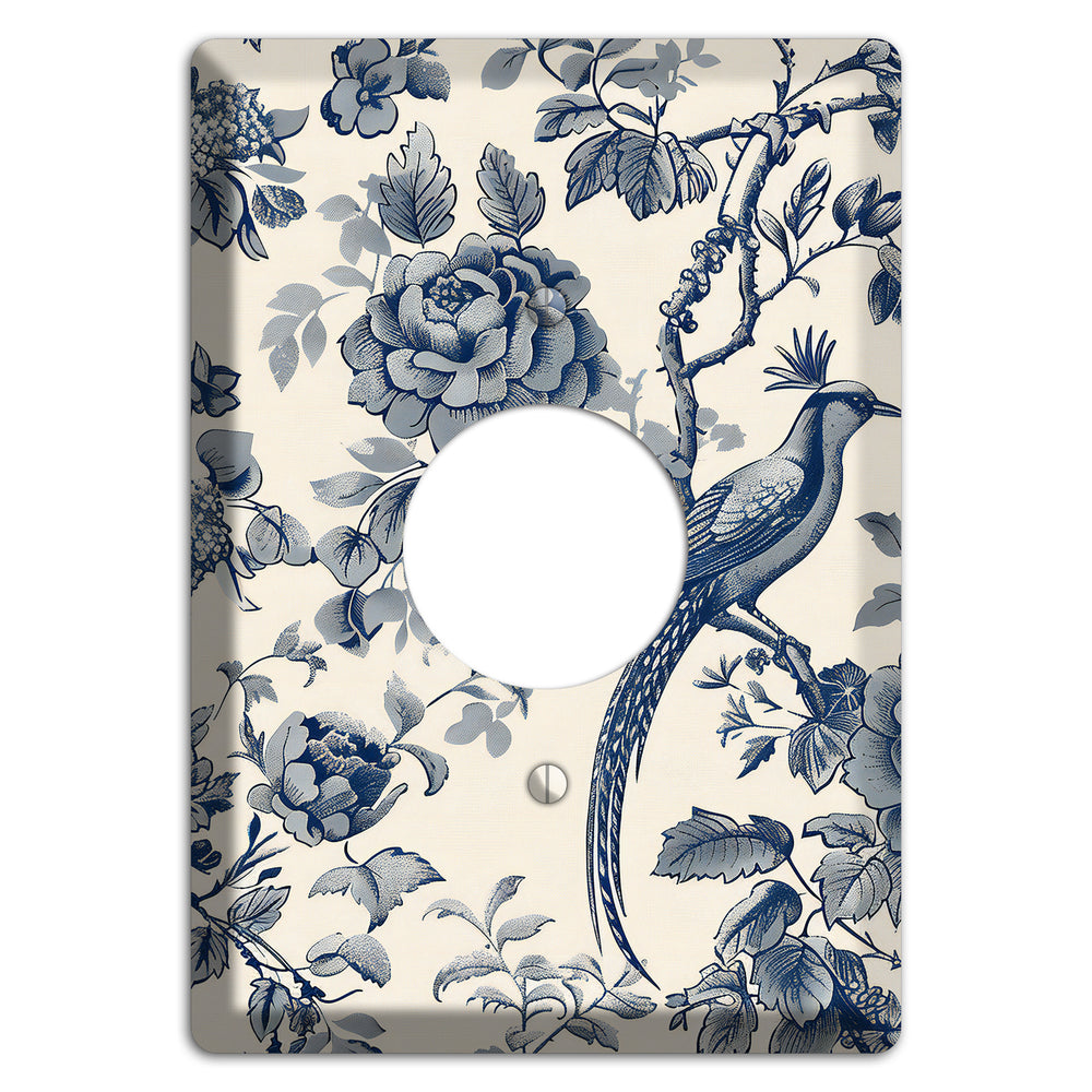 Pheasant & Peony Single Receptacle Wallplate