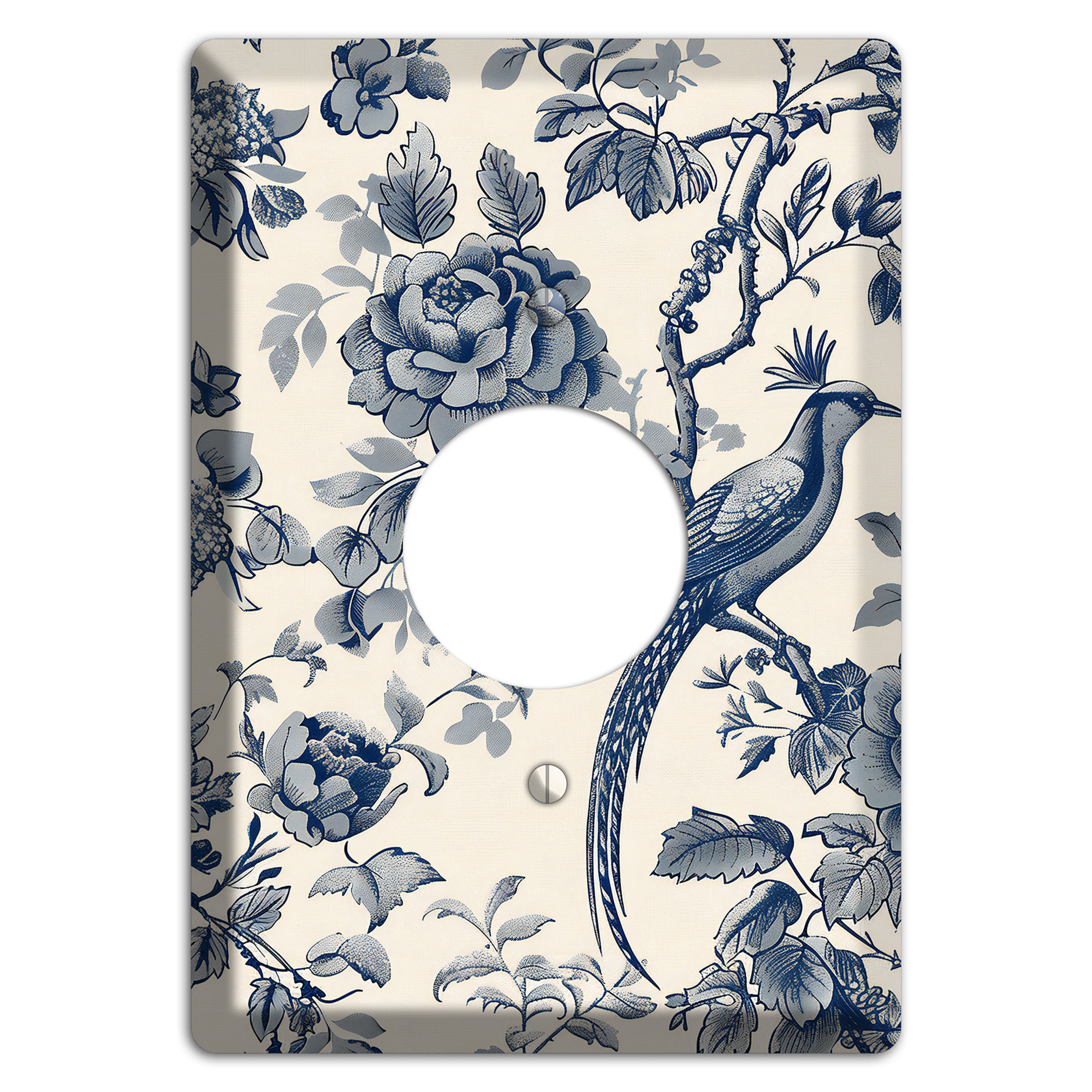 Pheasant & Peony Single Receptacle Wallplate