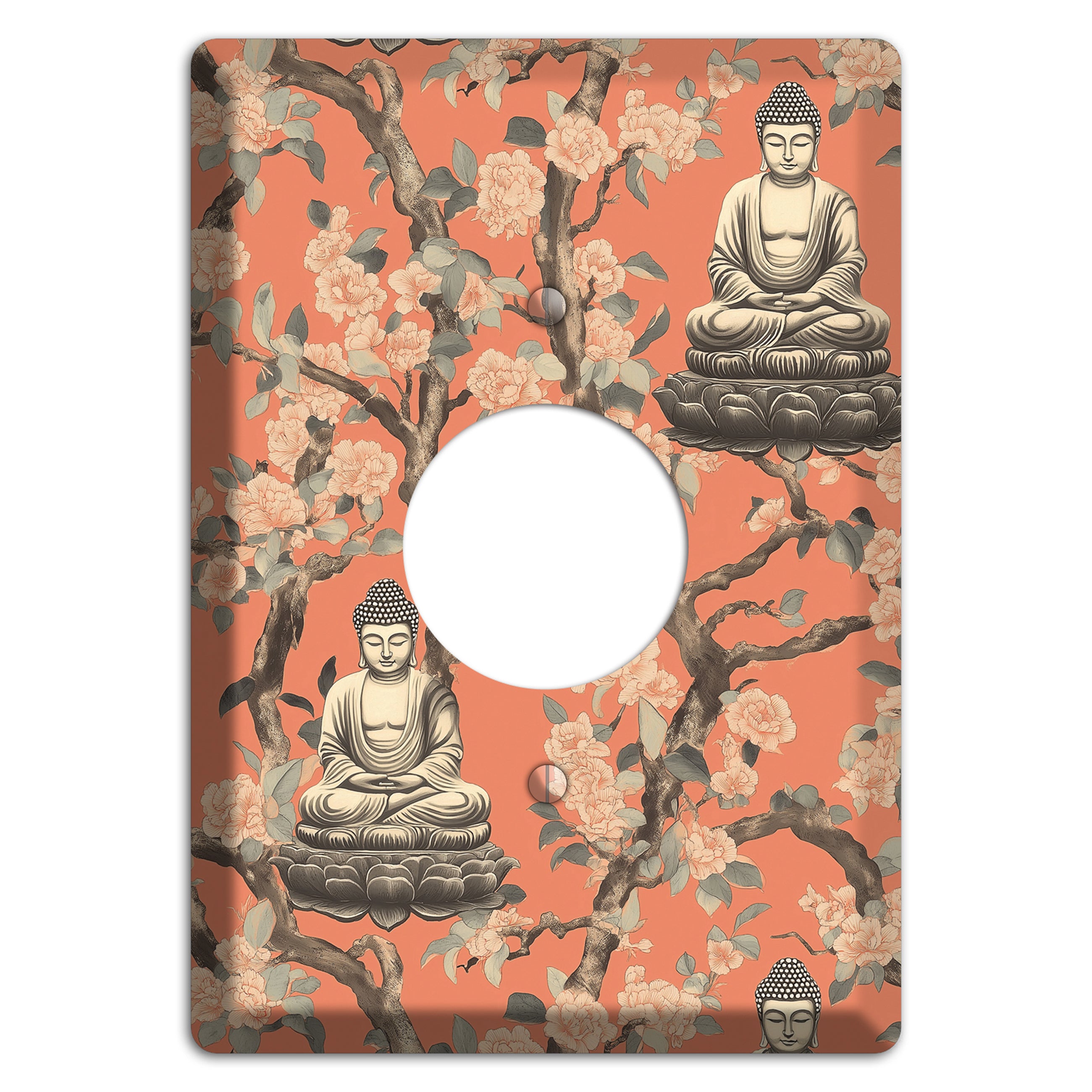 Lotus & Bough Single Receptacle Wallplate