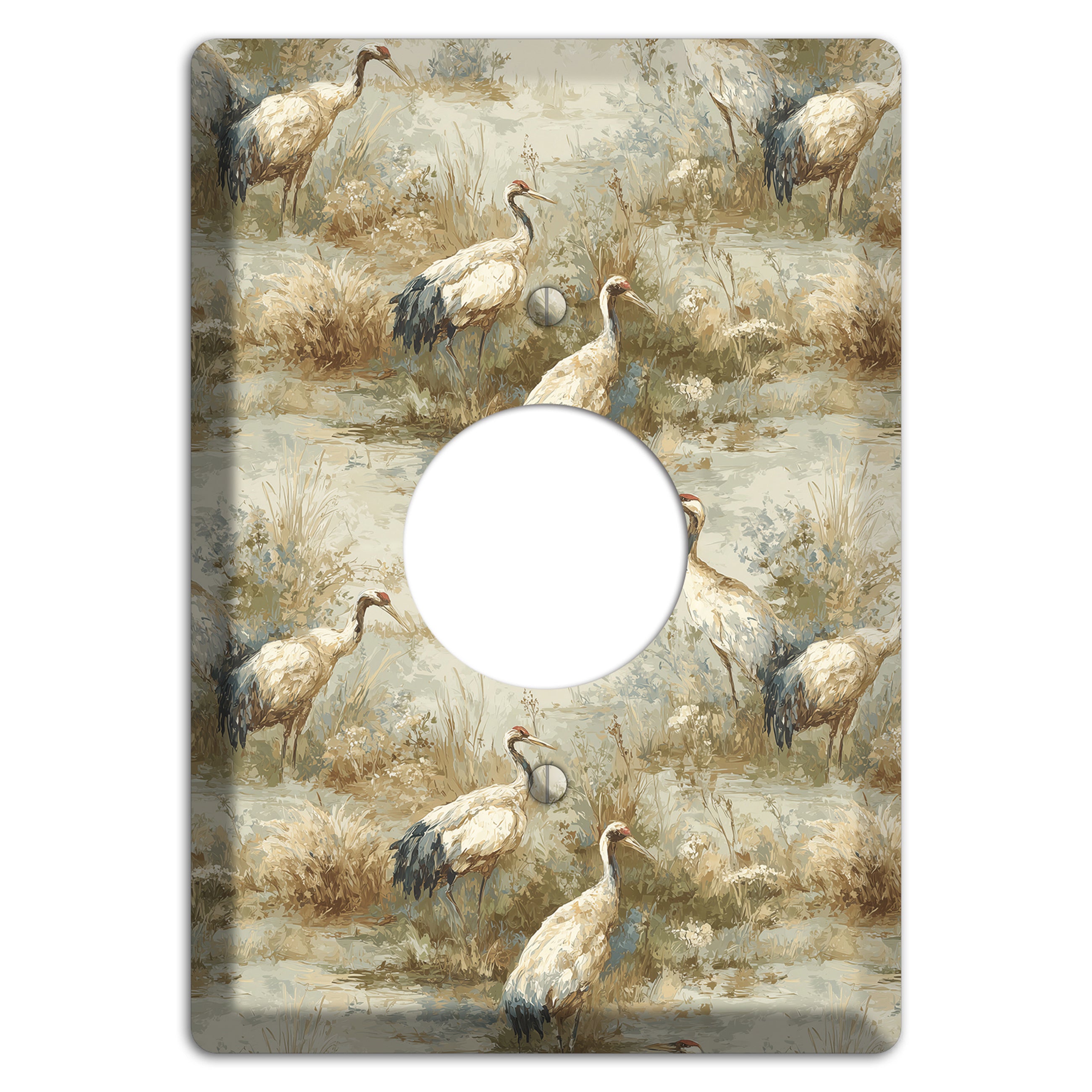 Marshland Crane Reverie Single Receptacle Wallplate