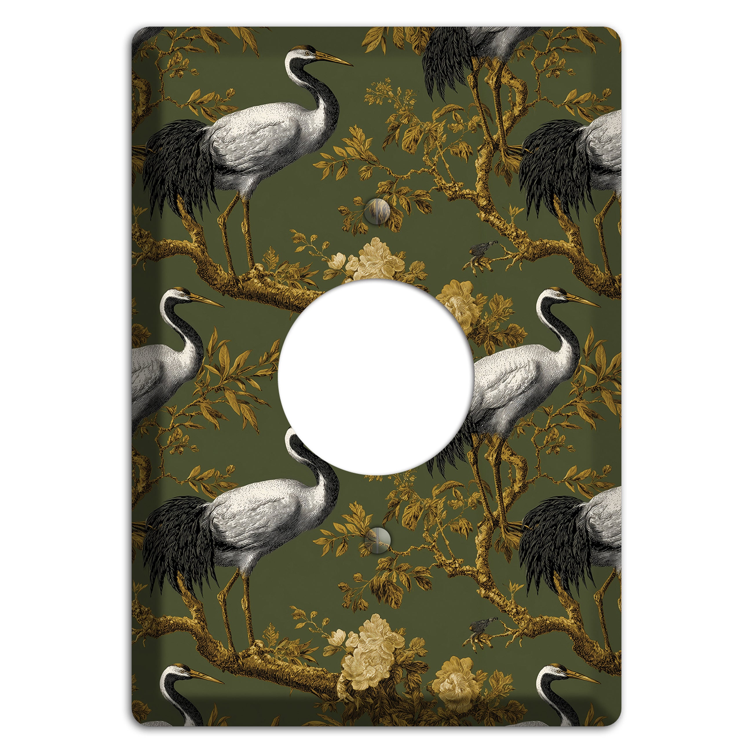 Olive Toile Sanctuary Single Receptacle Wallplate