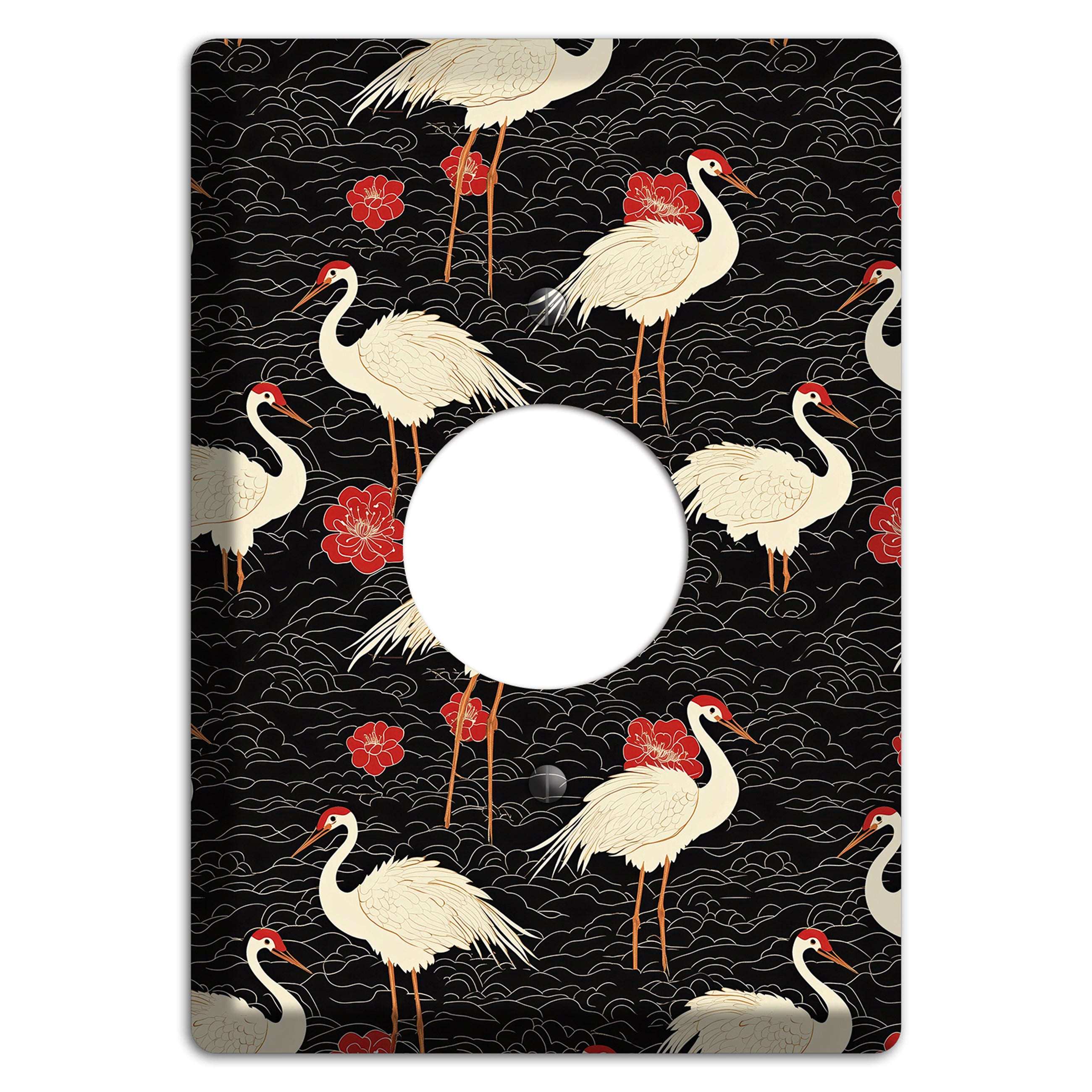 Ebony Crane Vigil Single Receptacle Wallplate
