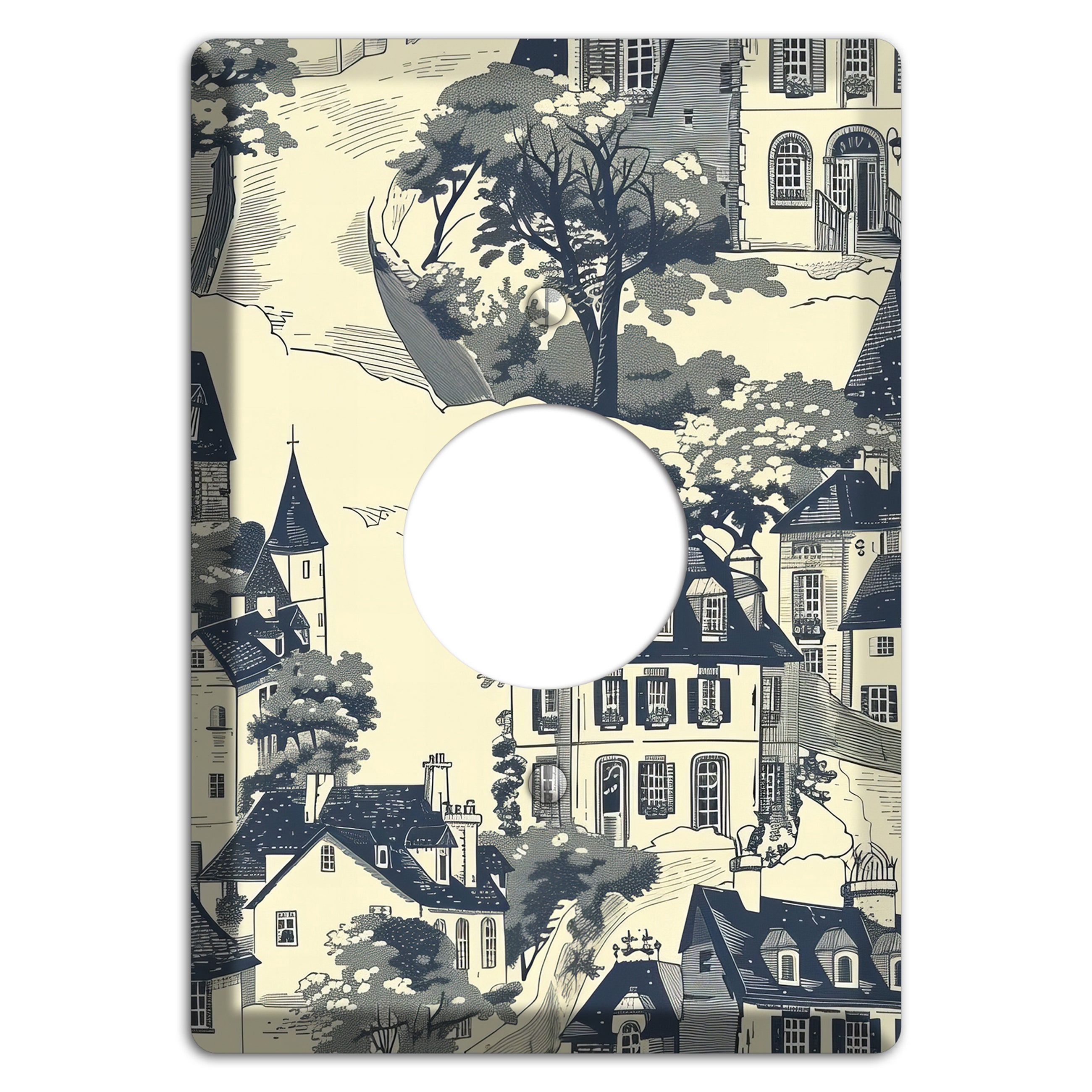 Village on the Hill Single Receptacle Wallplate