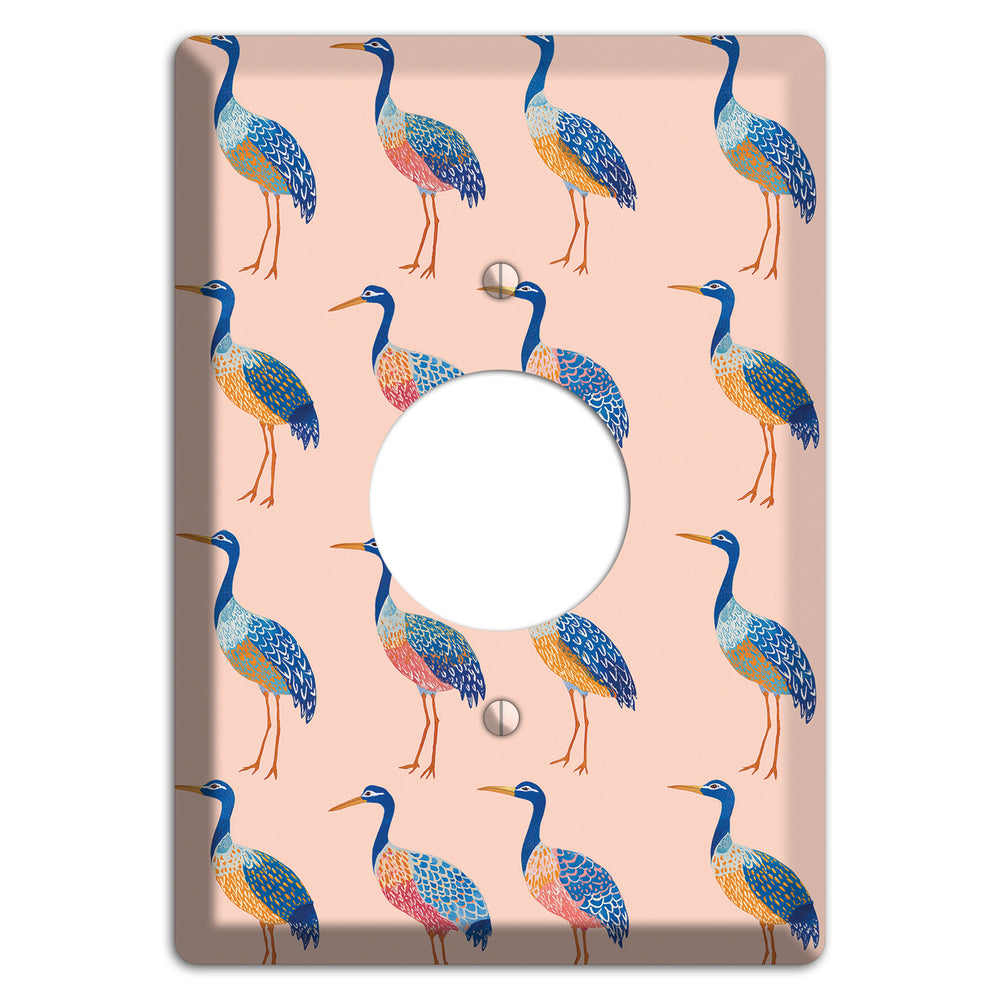Blush Heron Parade Single Receptacle Wallplate