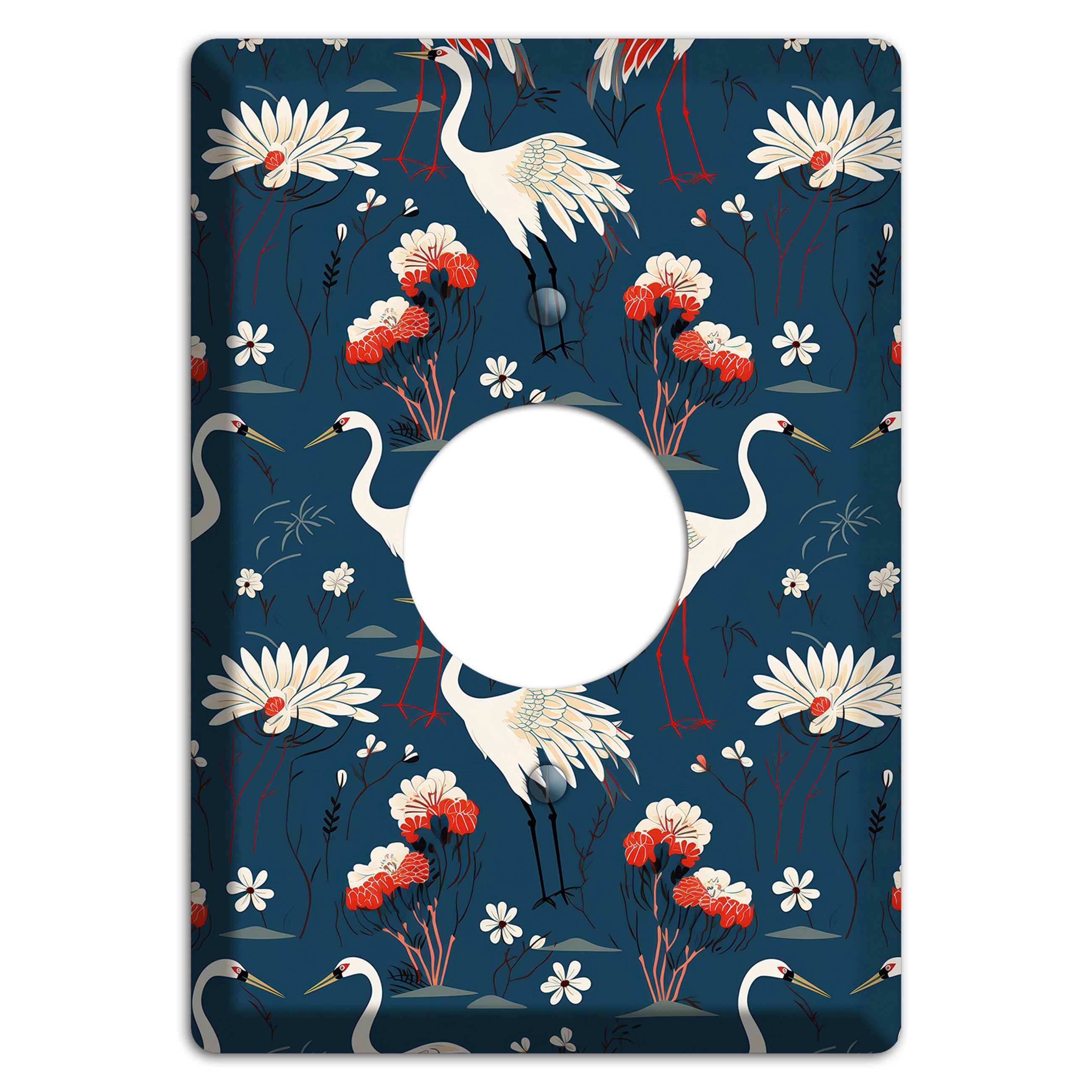 Sapphire Crane Meadow Single Receptacle Wallplate