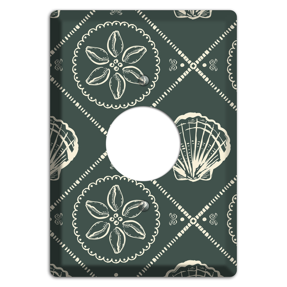 Slate Cowrie Medallion Single Receptacle Wallplate
