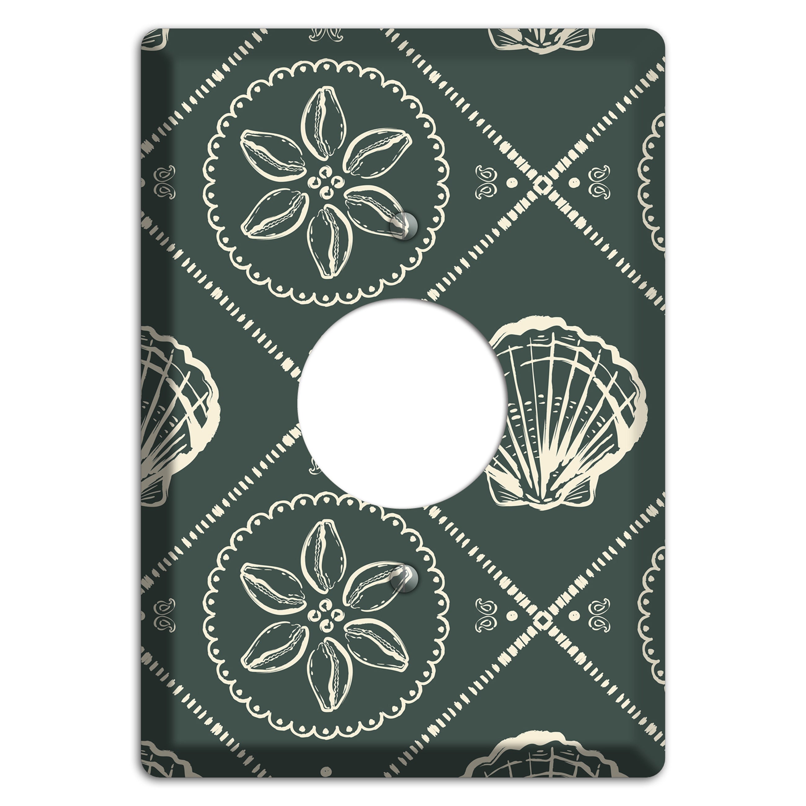 Slate Cowrie Medallion Single Receptacle Wallplate