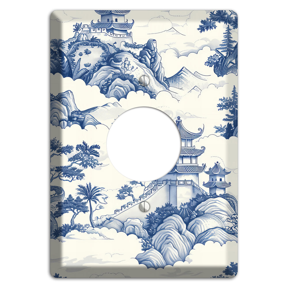 Celestial Pagoda Mist Single Receptacle Wallplate