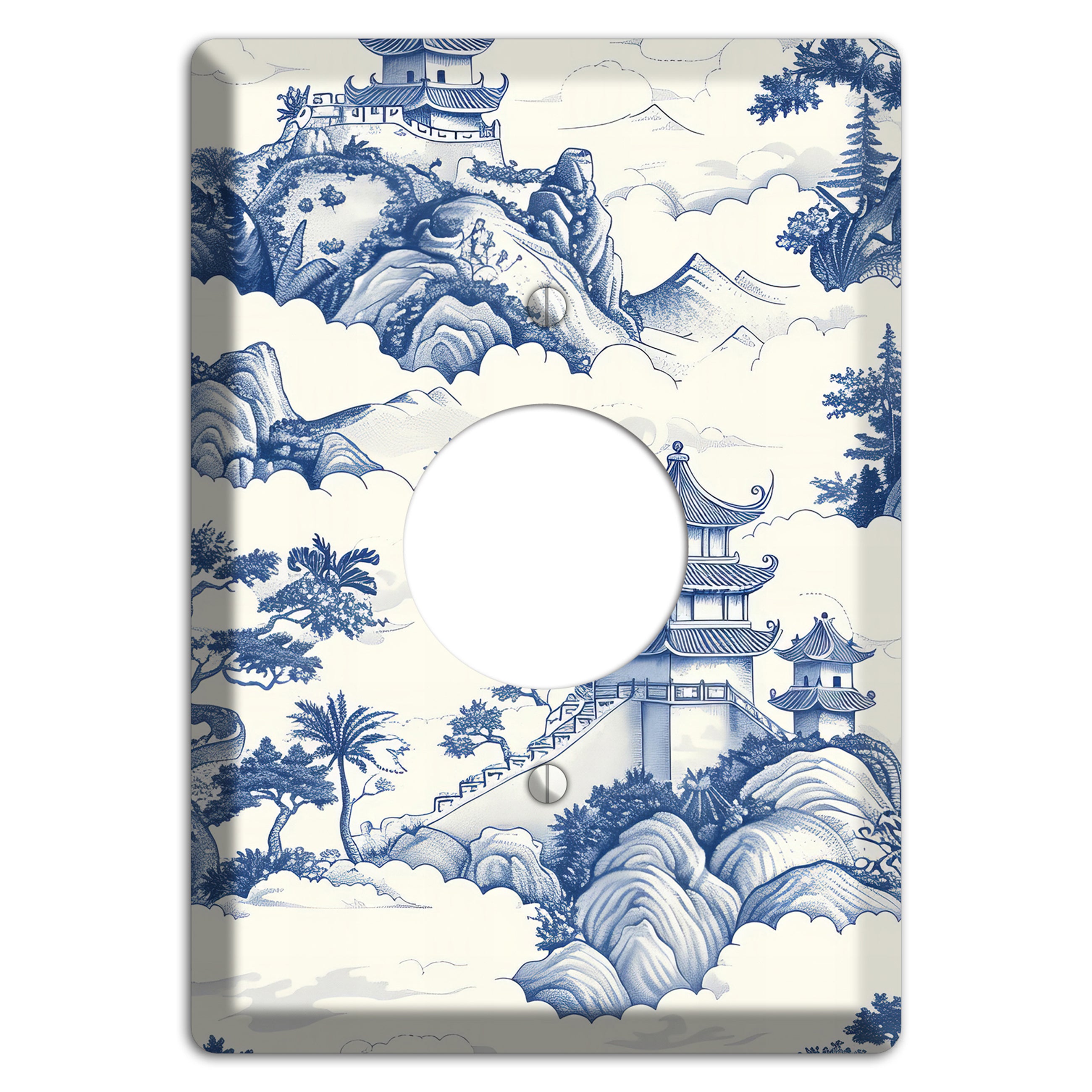 Celestial Pagoda Mist Single Receptacle Wallplate