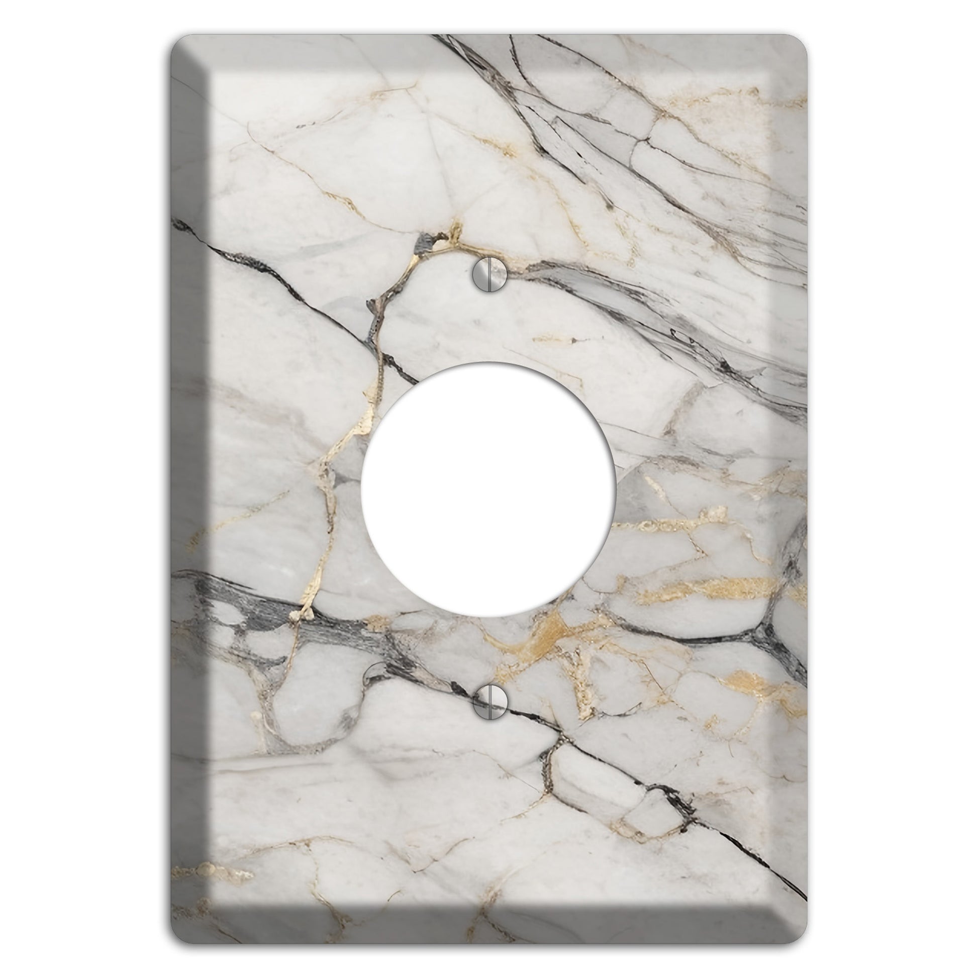Roman Coffee Marble Single Receptacle Wallplate