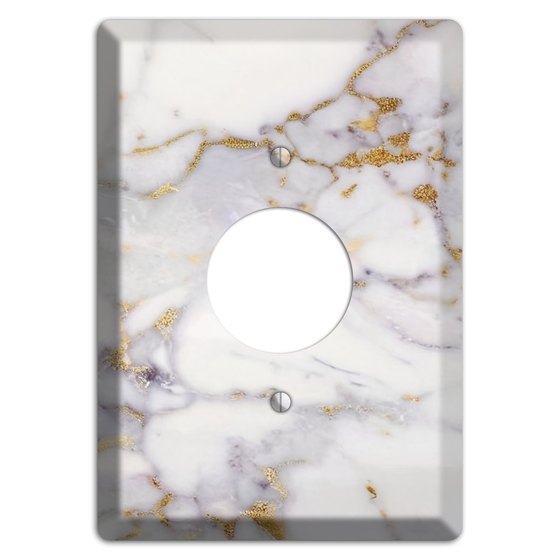 Metallic Bronze Marble Single Receptacle Wallplate