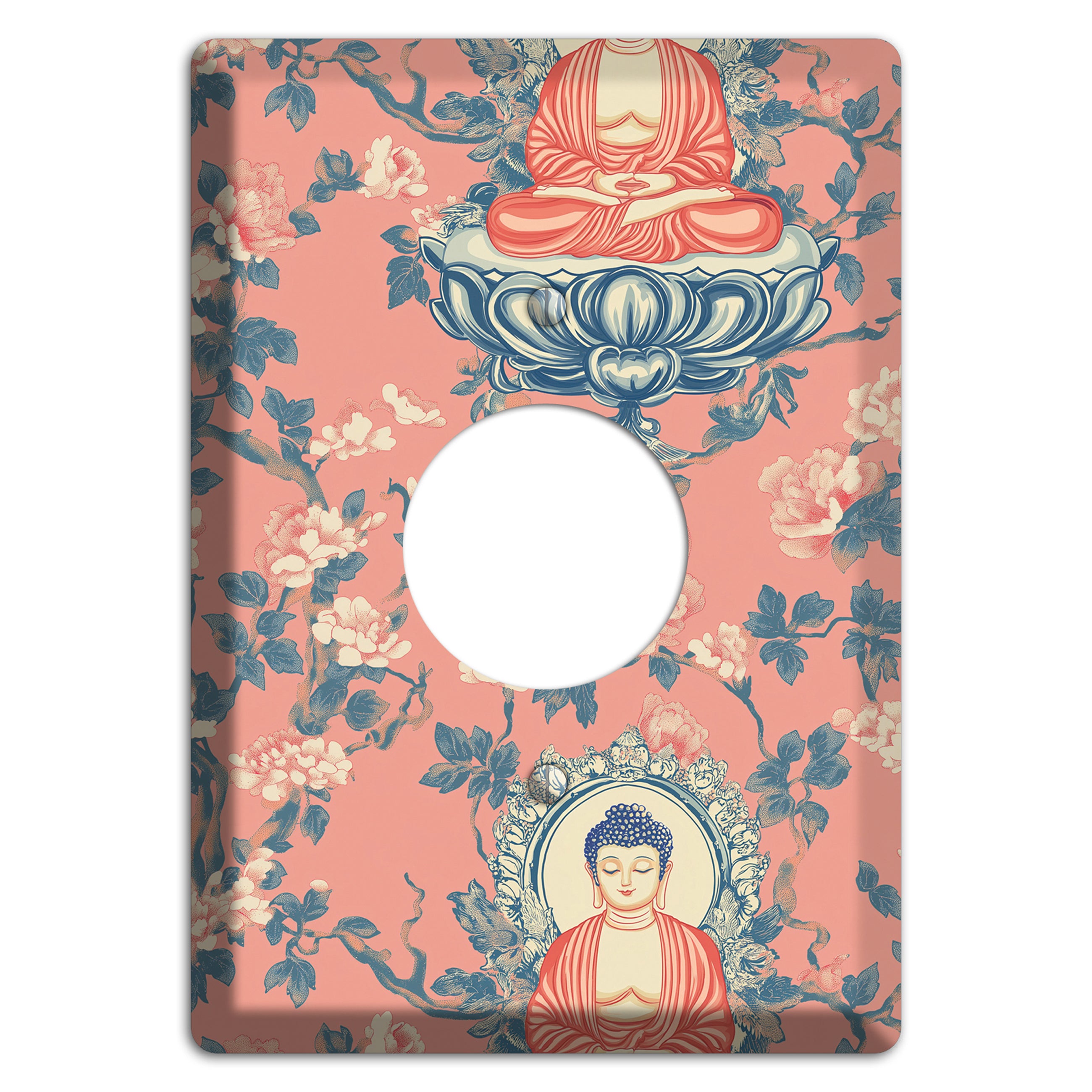 Lotus & Blossom Single Receptacle Wallplate