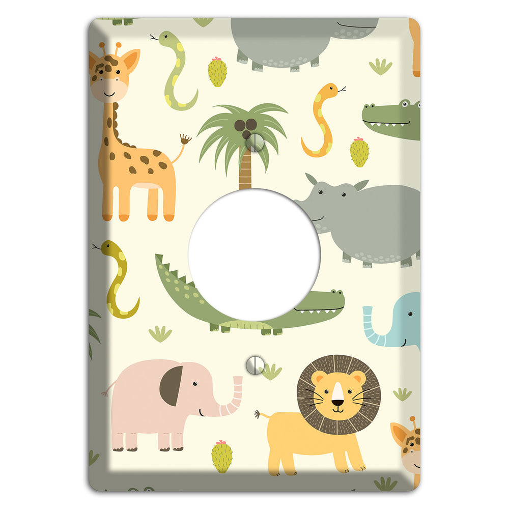 Jungle Friends (Cream) Single Receptacle Wallplate
