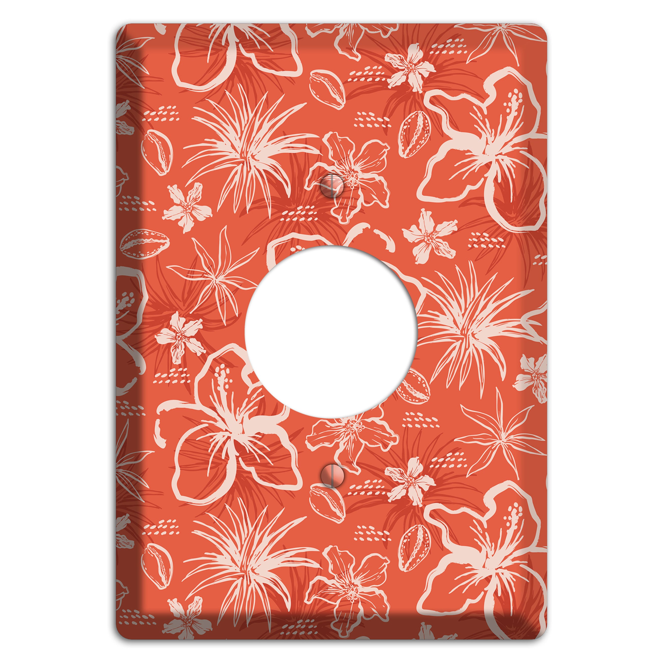 Coral Hibiscus Reverie Single Receptacle Wallplate