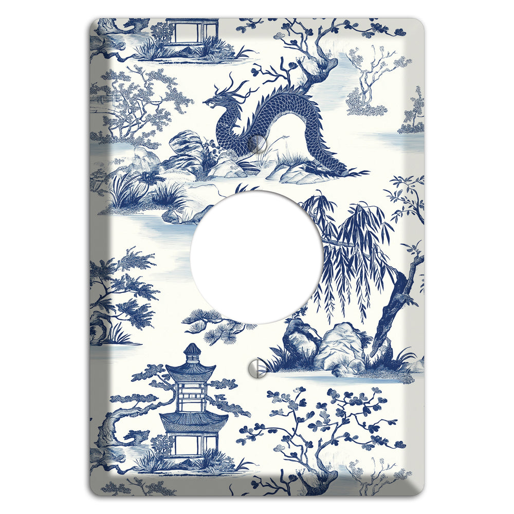 Dragon & Pagoda Single Receptacle Wallplate