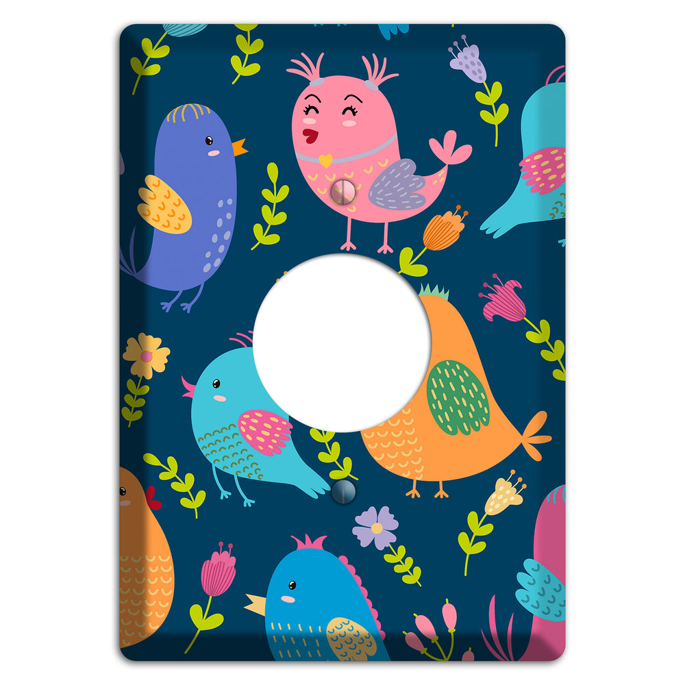 Jungle Chorus (Navy) Single Receptacle Wallplate