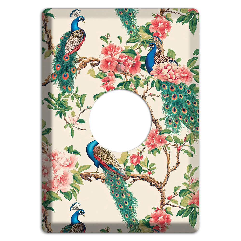 Peacock & Peony Court Single Receptacle Wallplate