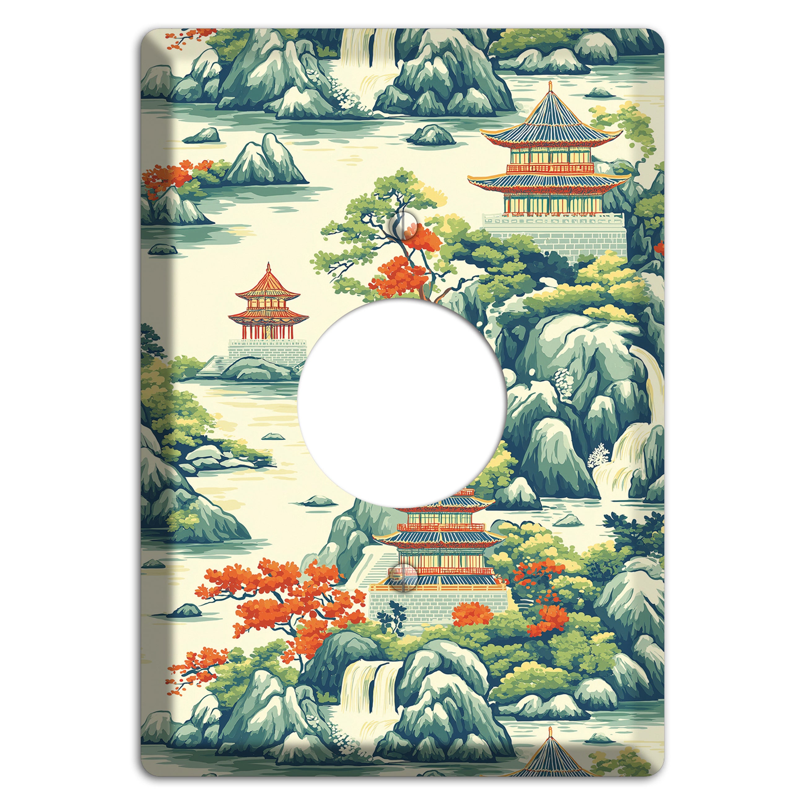 Cascade & Pagoda Single Receptacle Wallplate