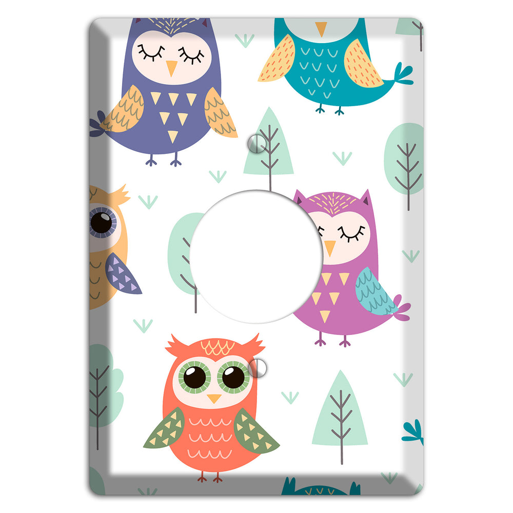 Forest Owlets Single Receptacle Wallplate