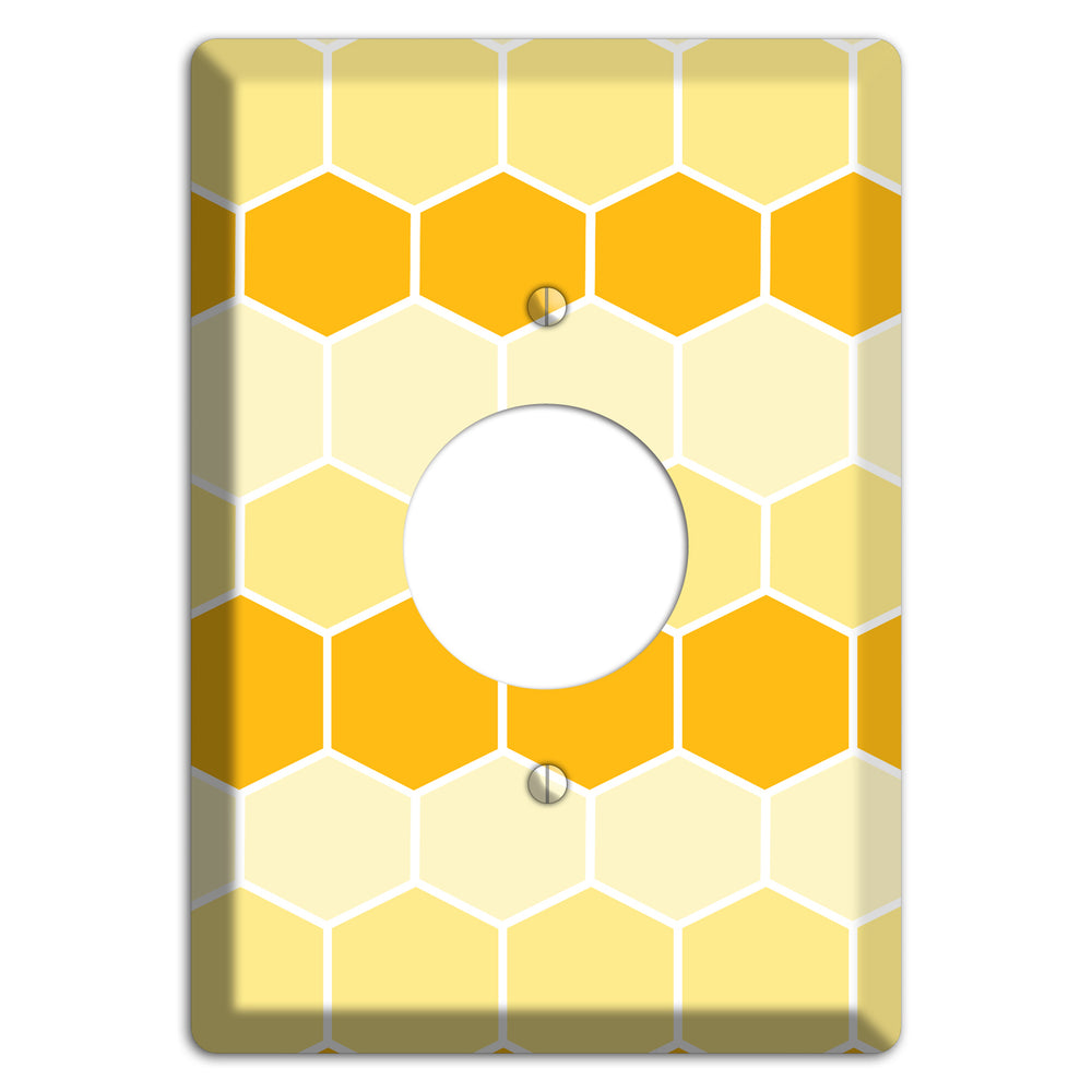 Golden Hollow Grid Single Receptacle Wallplate