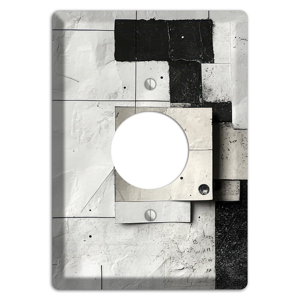 Torn Blueprint Collage Single Receptacle Wallplate