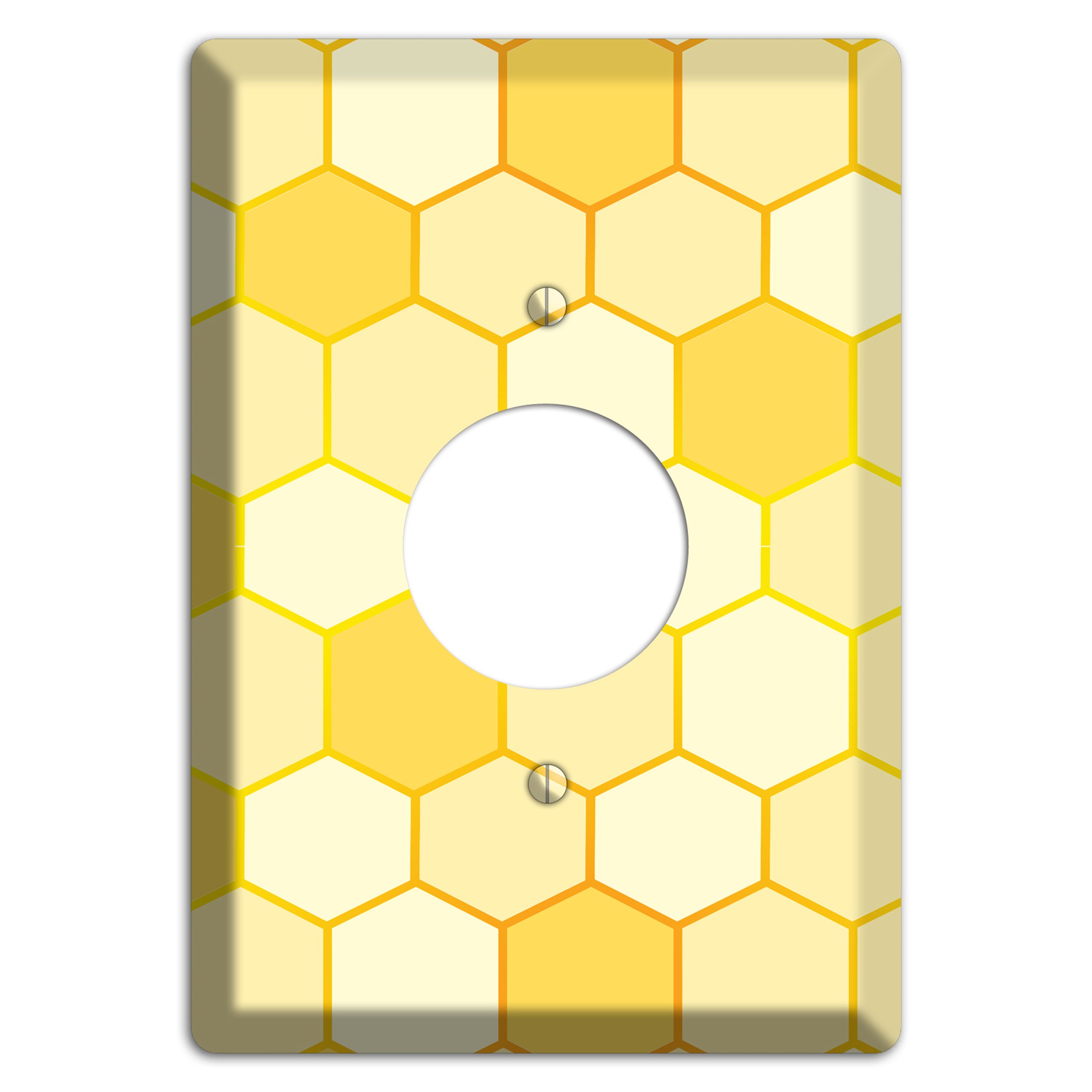 Hollow Amber Grid Single Receptacle Wallplate