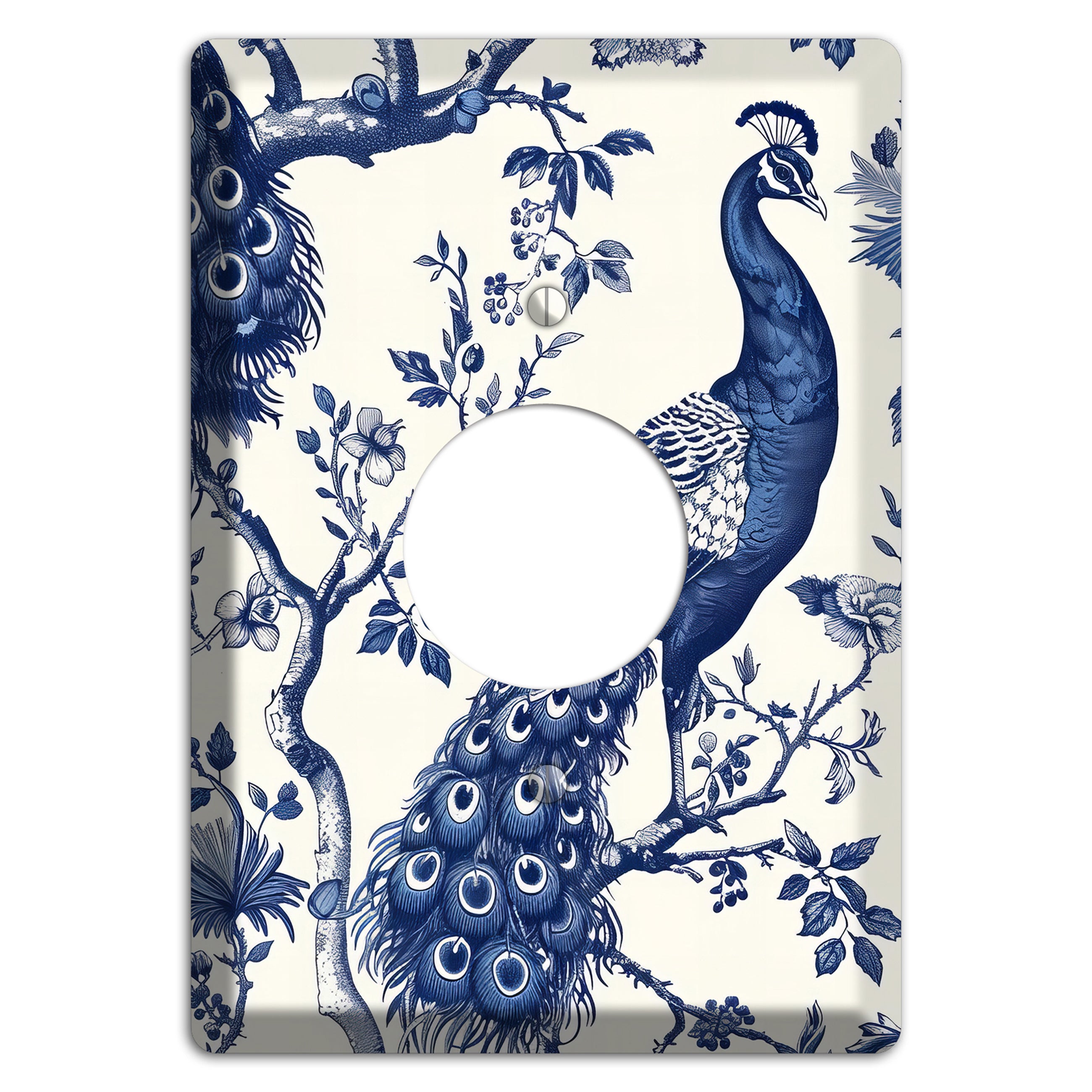 Peacock & Bough Single Receptacle Wallplate