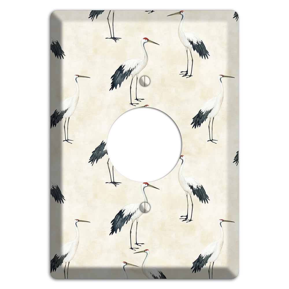 Pearl Crane Garden Single Receptacle Wallplate