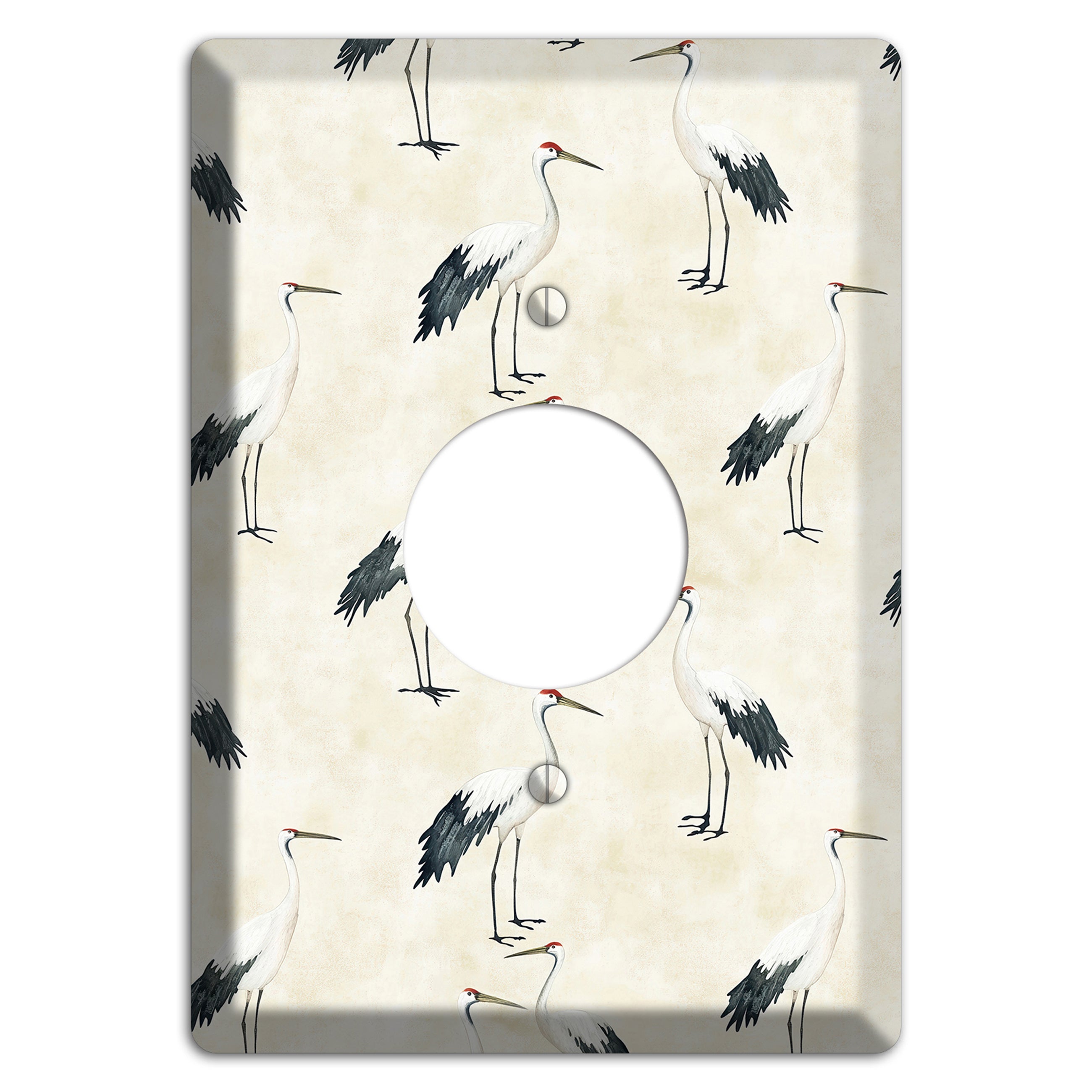 Pearl Crane Garden Single Receptacle Wallplate