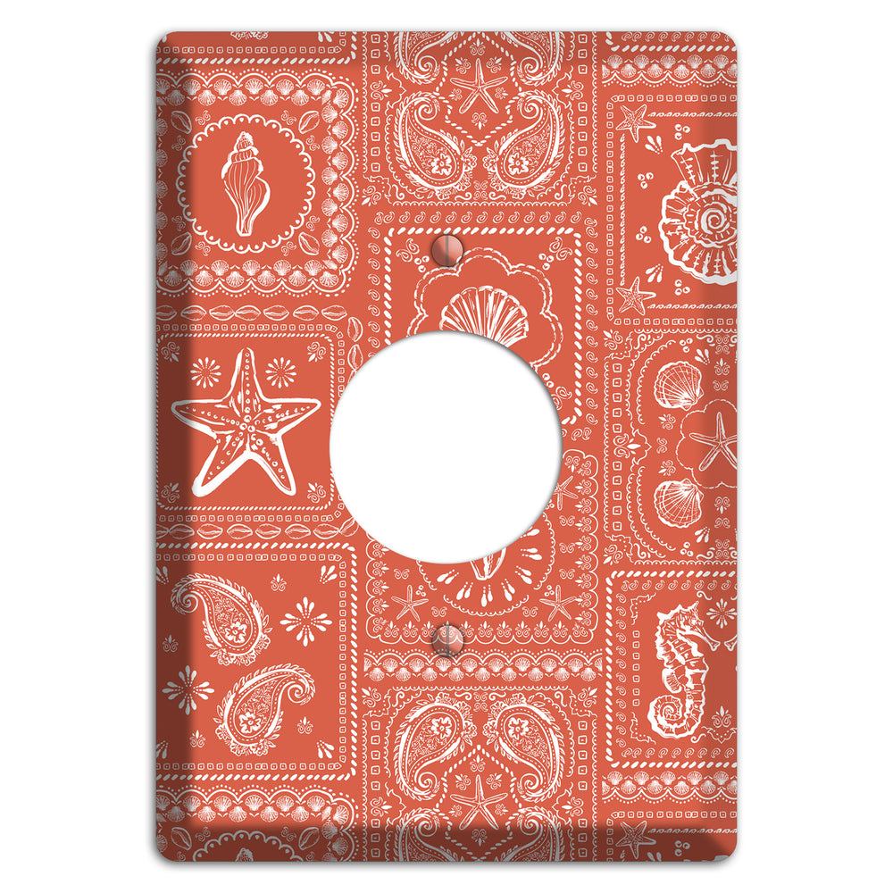 Terracotta Shell Patchwork Single Receptacle Wallplate