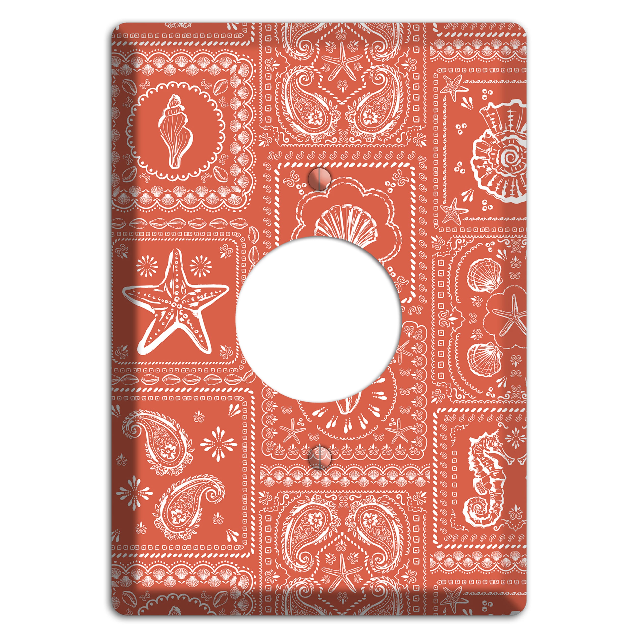 Terracotta Shell Patchwork Single Receptacle Wallplate