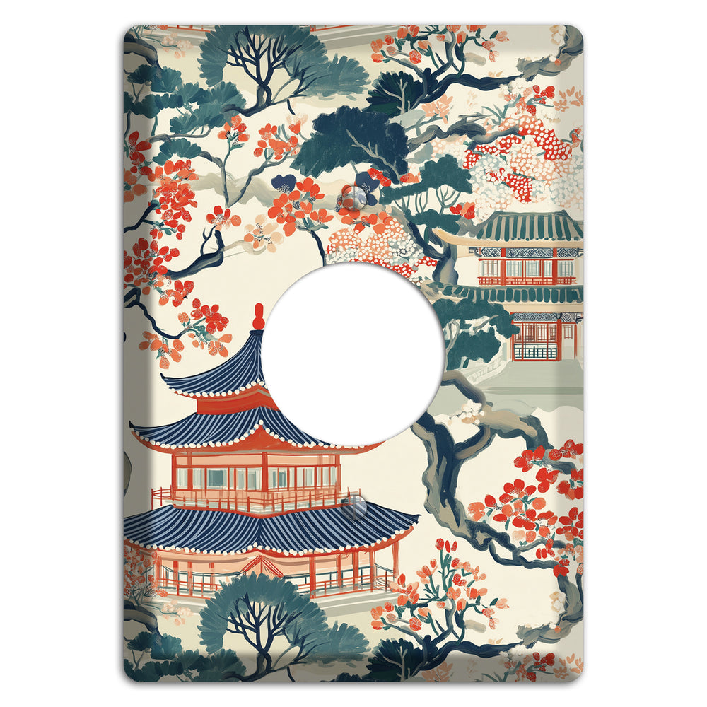 Blossom & Pagoda Single Receptacle Wallplate