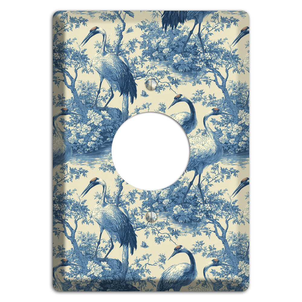 Cobalt Toile Vigil Single Receptacle Wallplate