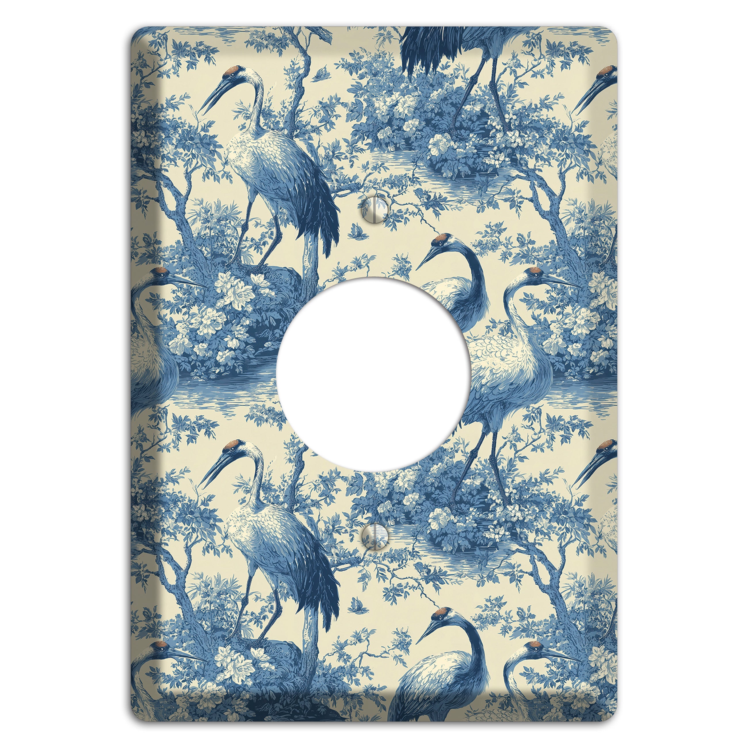 Cobalt Toile Vigil Single Receptacle Wallplate