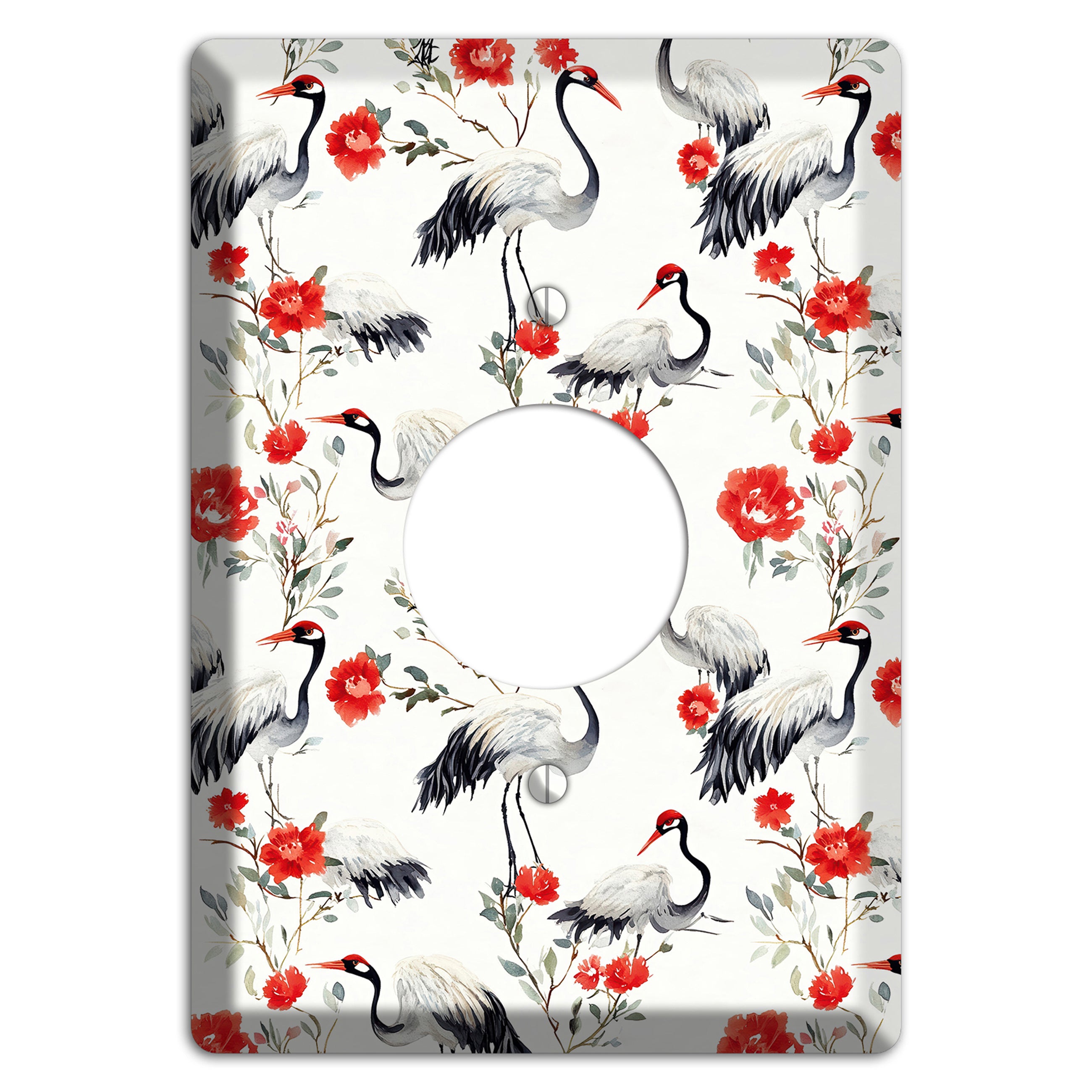 Scarlet Plume Garden Single Receptacle Wallplate