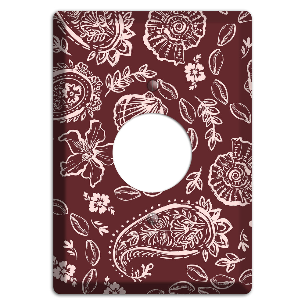 Crimson Shell Paisley Single Receptacle Wallplate