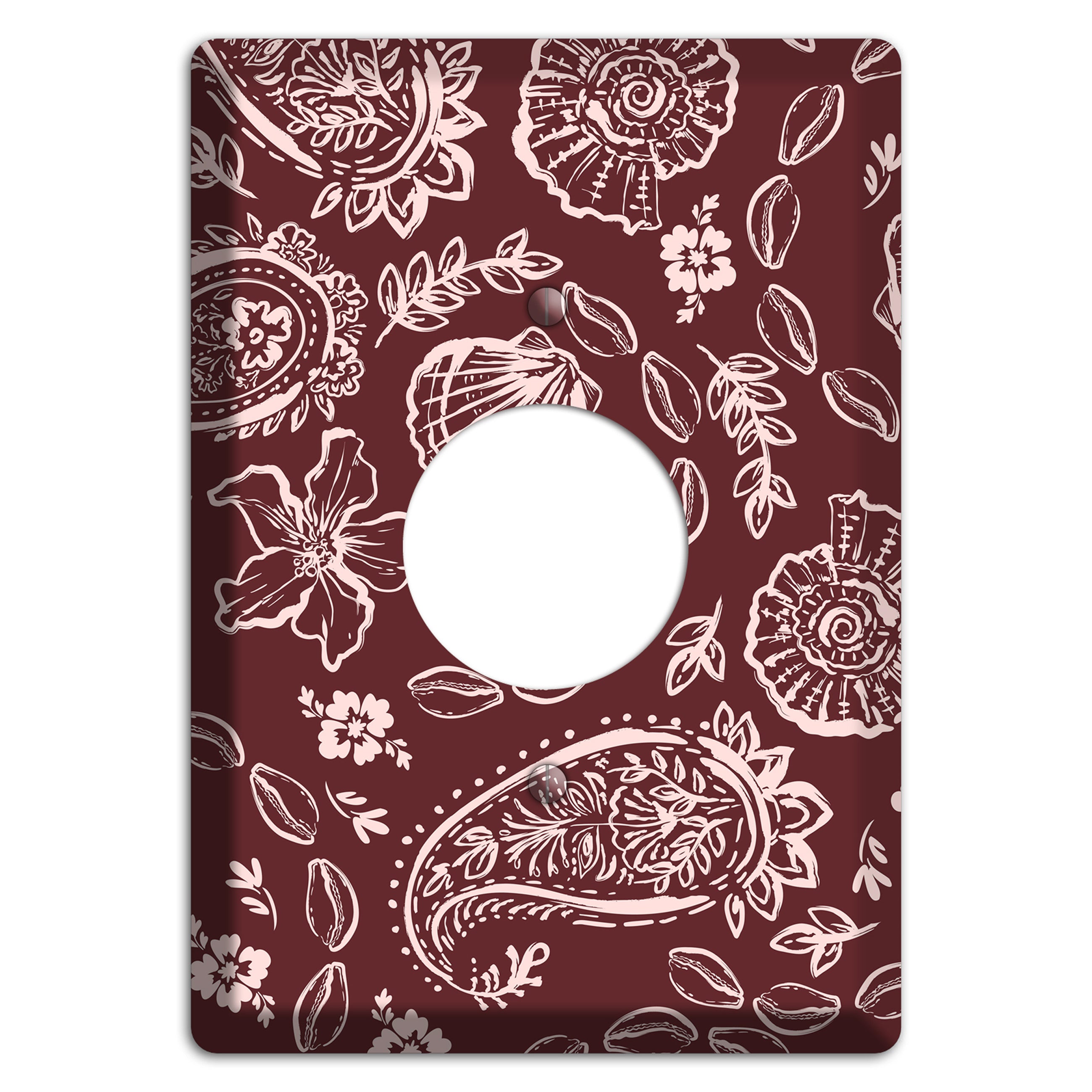Crimson Shell Paisley Single Receptacle Wallplate