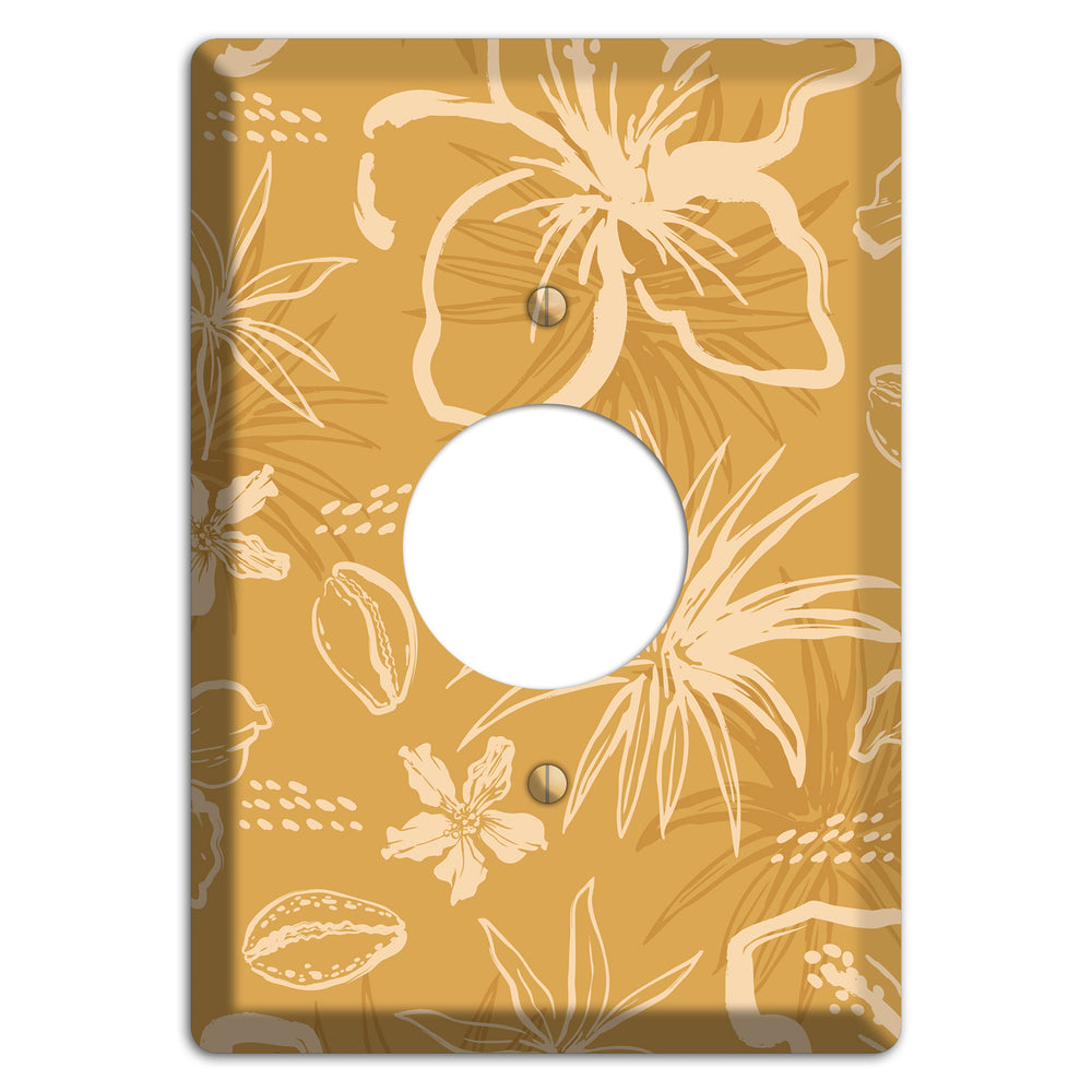 Golden Hibiscus Drift Single Receptacle Wallplate