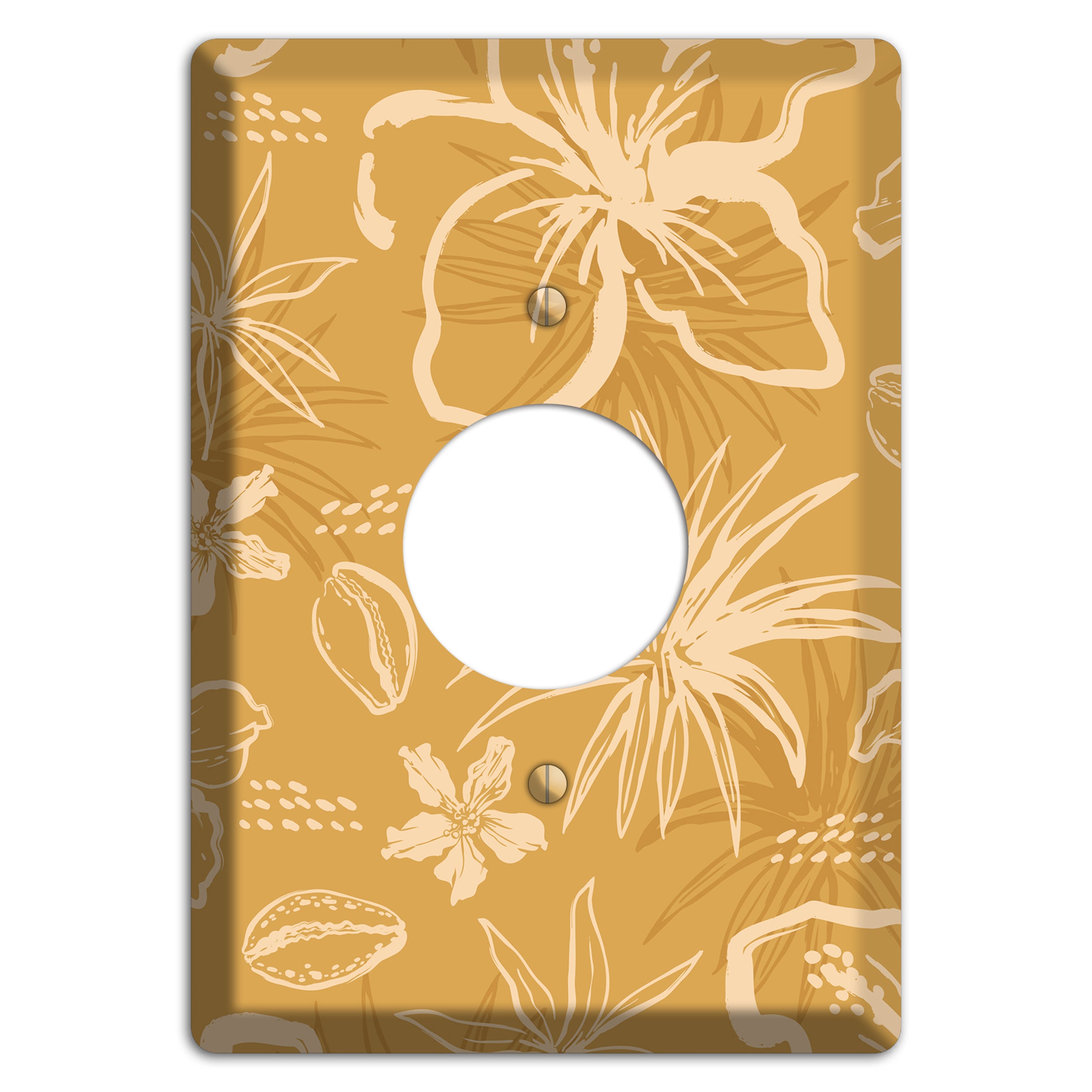Golden Hibiscus Drift Single Receptacle Wallplate