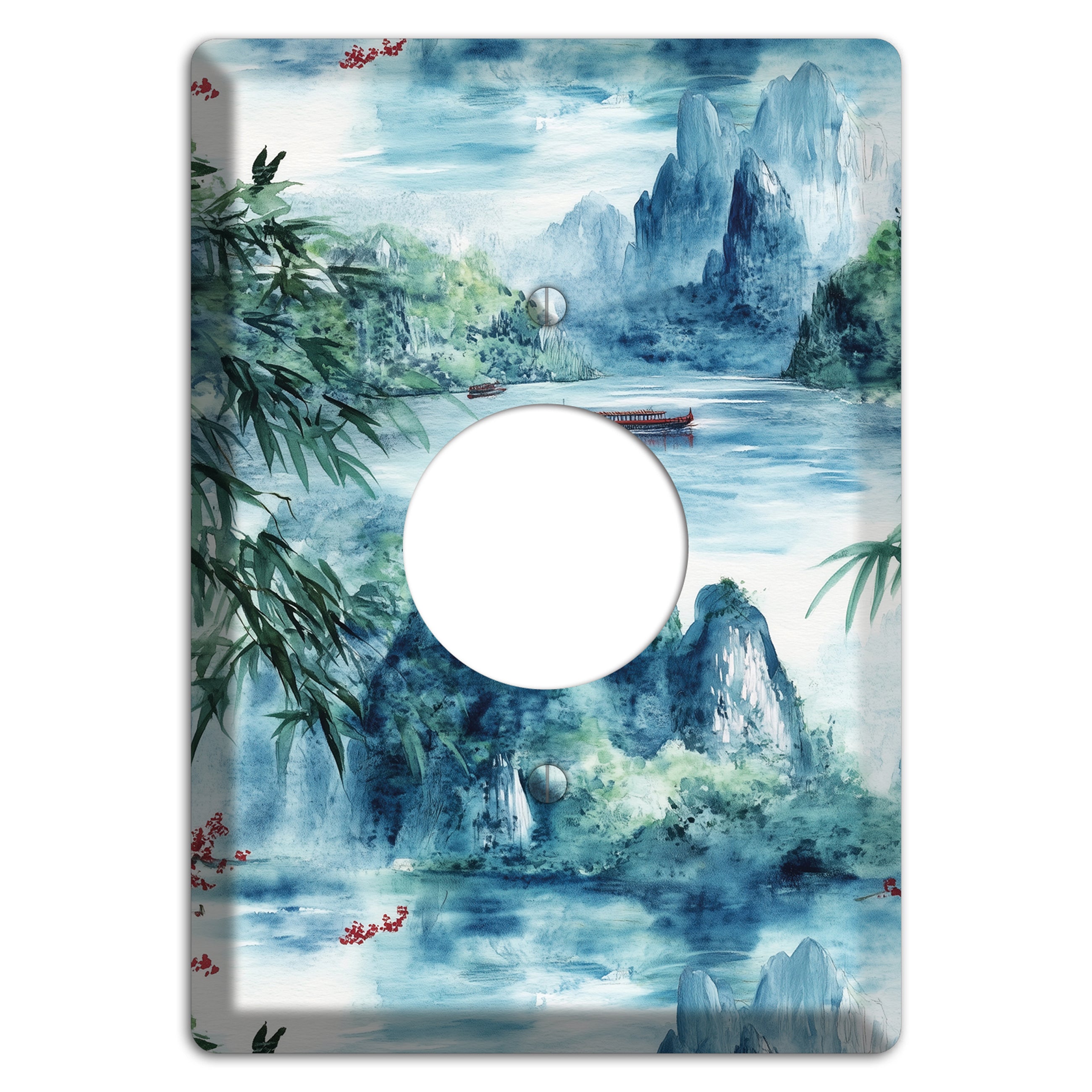 River Mist Ascending Single Receptacle Wallplate